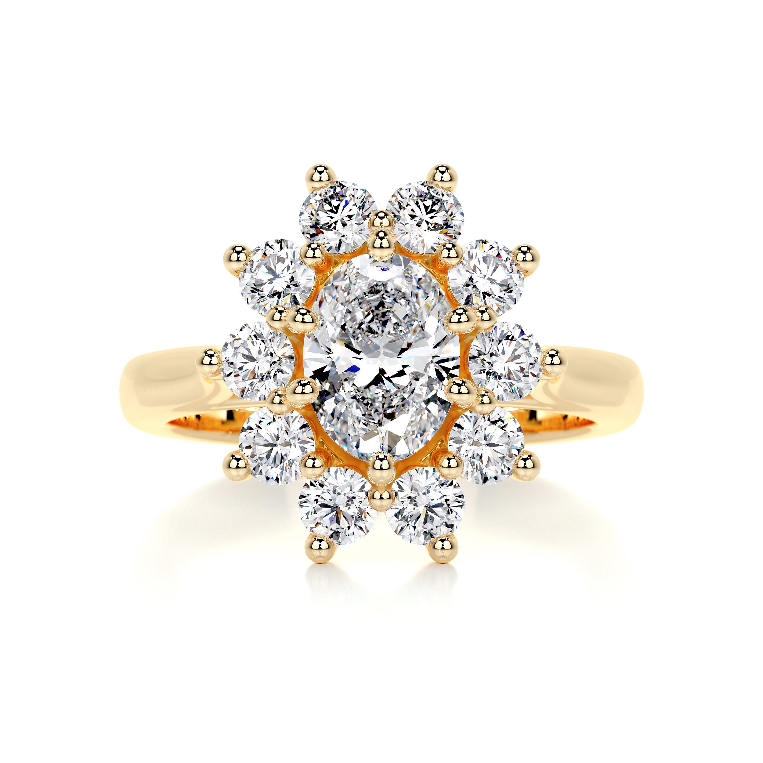 La Fleur Diamond Engagement Ring -18K Yellow Gold、mySite、hinf8tx79