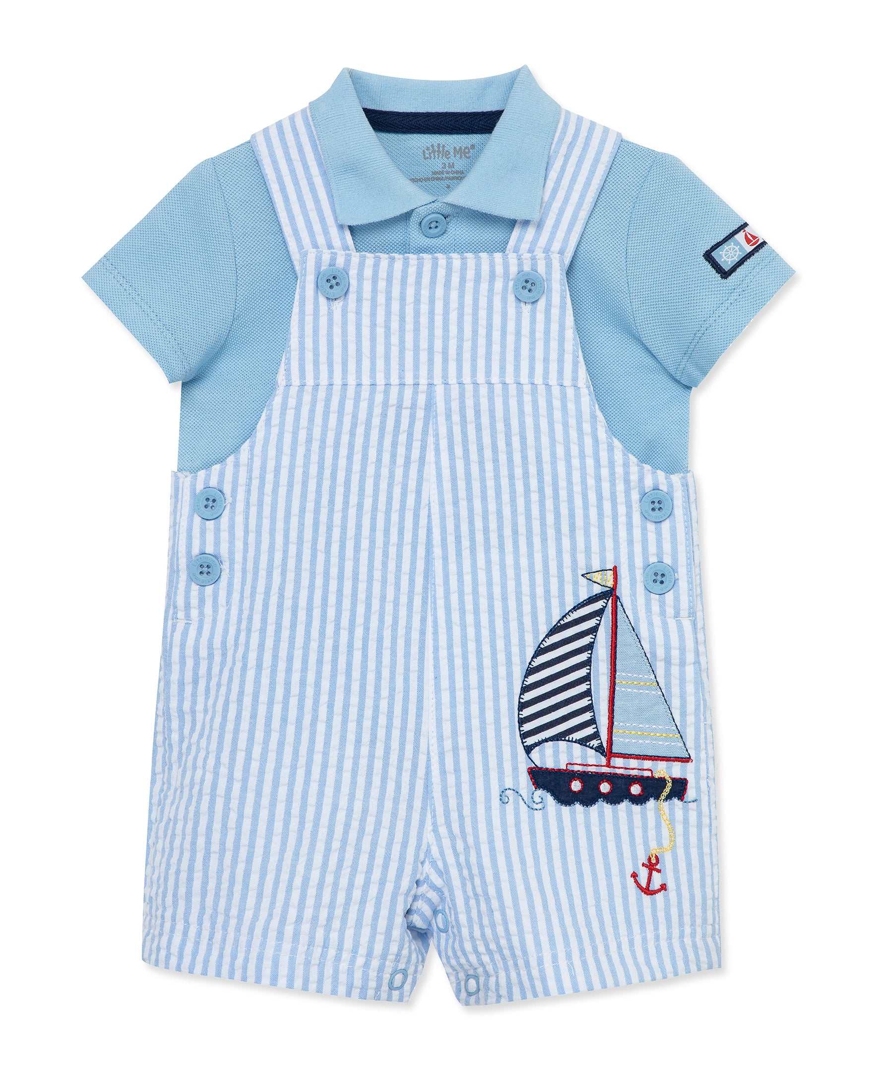  Sailboat Woven Shortall Set (12M-24M)、mySite、layawaytickets