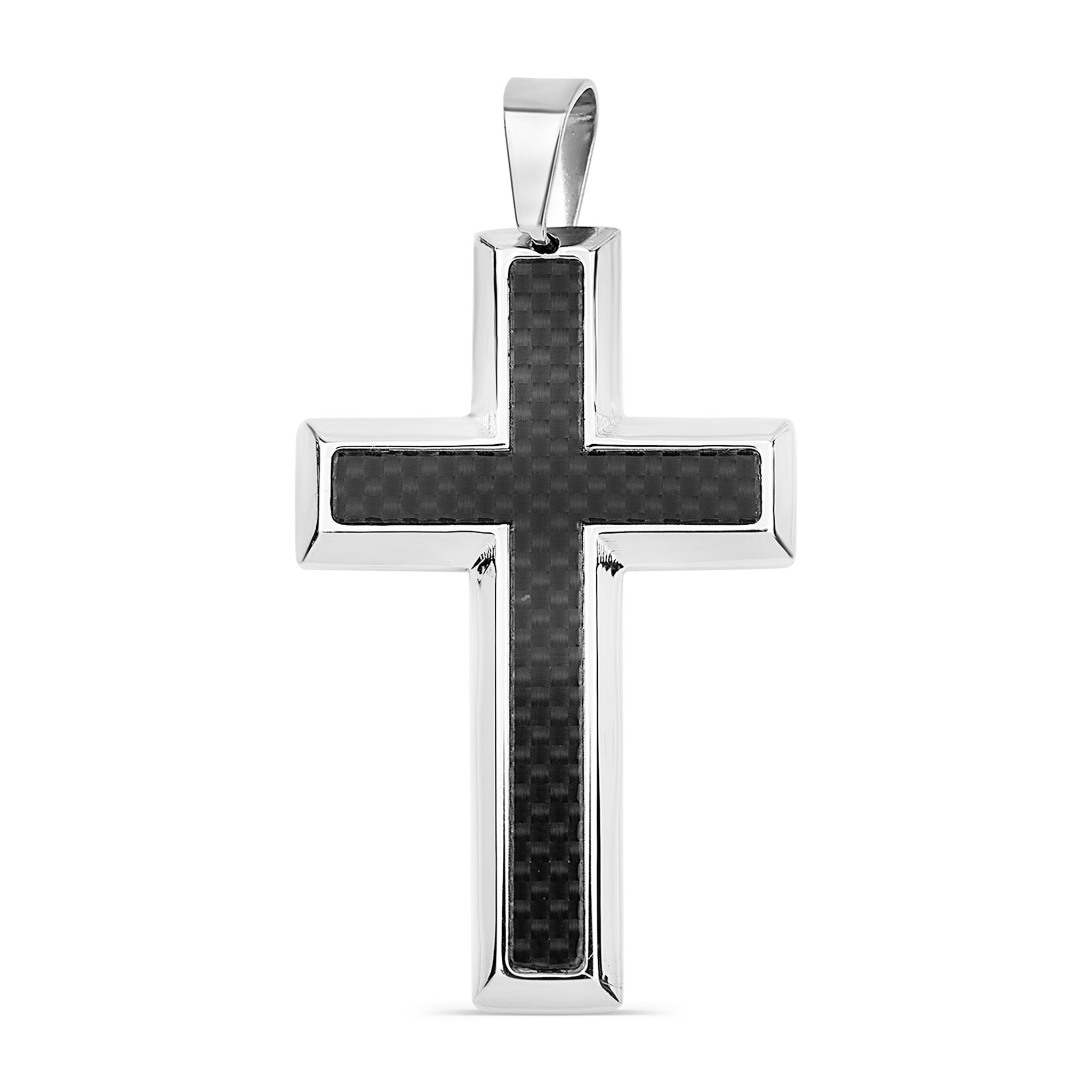 Stainless Steel Black Carbon Fiber Cross Pendant / PDJ0013、mySite、dreamappss