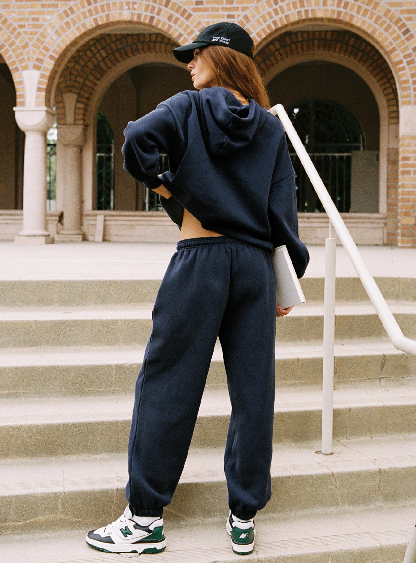 Dream Fleece Ankle Cuff Sweatpants Navy、mySite、solidvoid