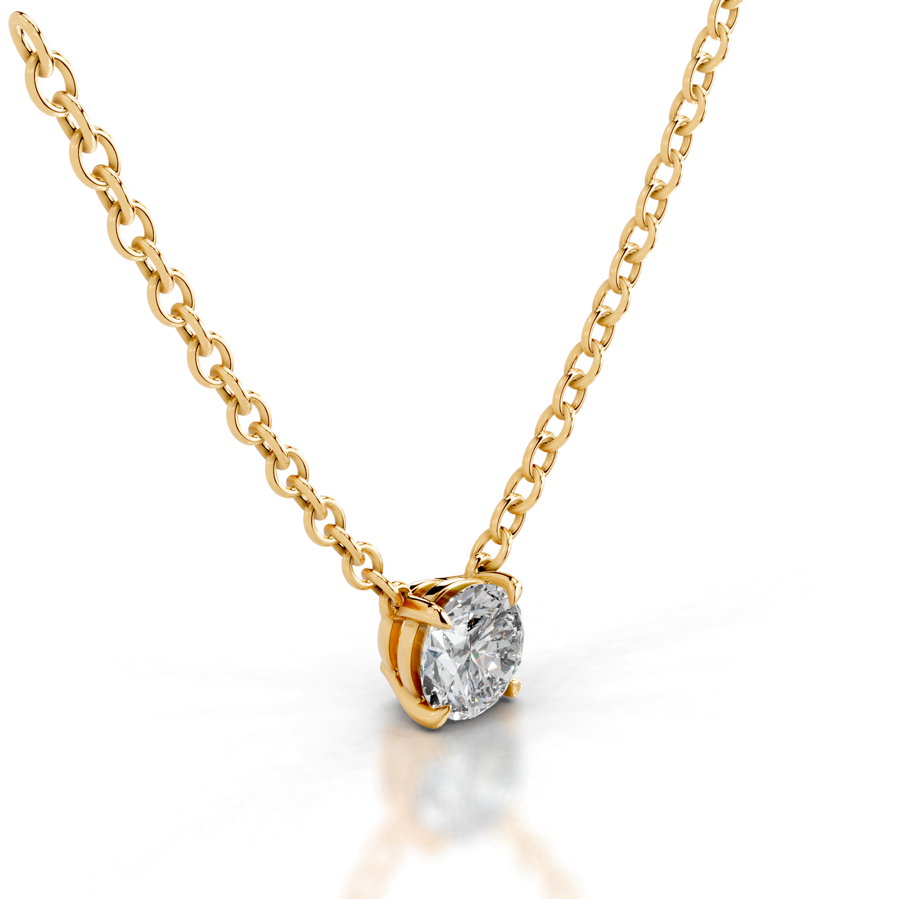 Mary Lab Grown Diamond Pendant (2 Carat) -18K Yellow Gold、mySite、hinf8tx79