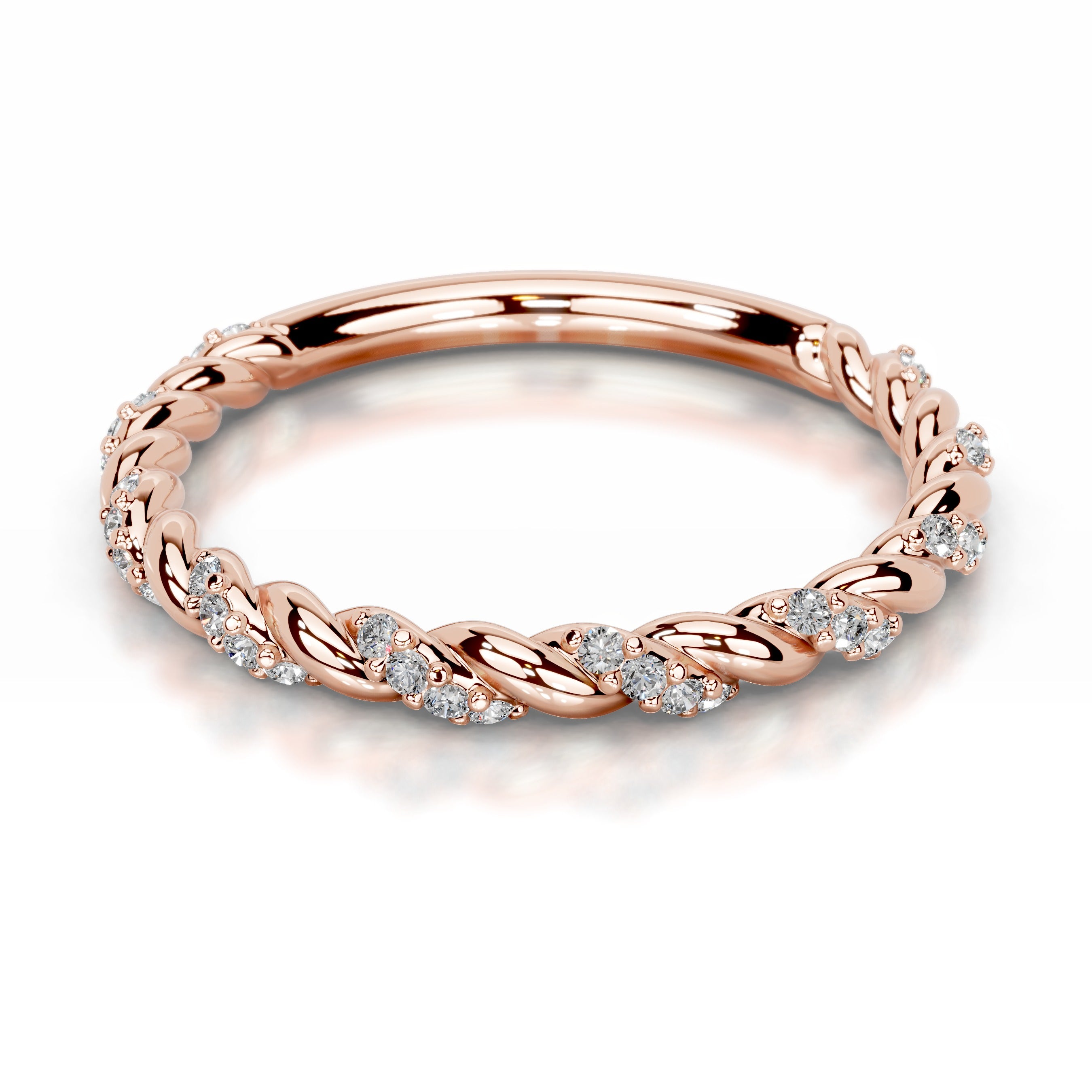 Sunniva Lab Grown Diamond Wedding band - 14K Rose Gold、mySite、hinf8tx79