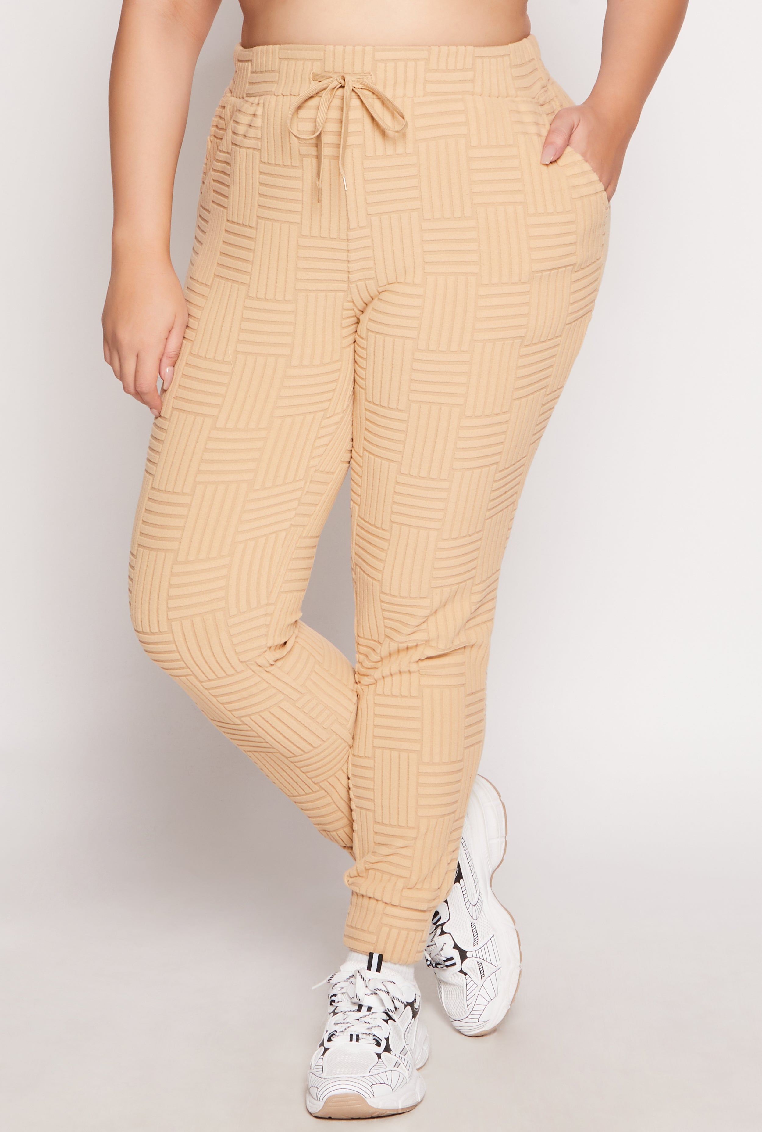 Plus Size Geometric Patterned Joggers、mySite、camillekostekn