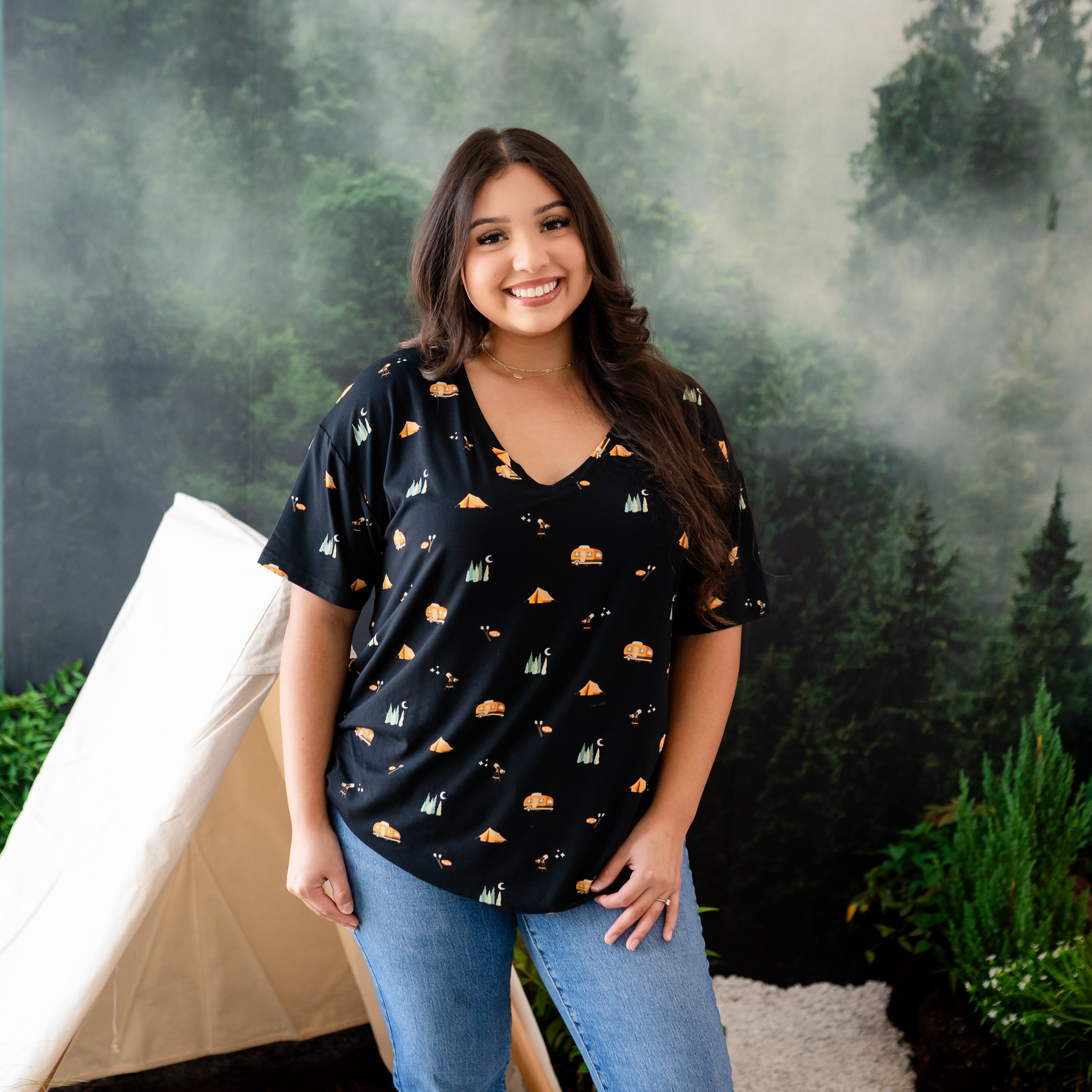  Women's Relaxed Fit V-Neck in Under the Stars、mySite、layawaytickets