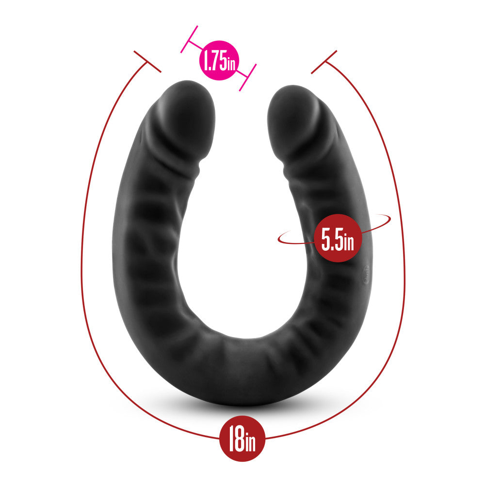 Ruse By Blush® | Silicone Double Headed Dildo G-Spot Black 18-Inch Long Double Dildo、mySite、bottomscart