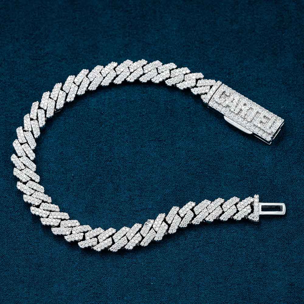 CUSTOM CLASP 8MM Moissanite Cuban Link Bracelet 14K Gold、mySite、hinf8tx79