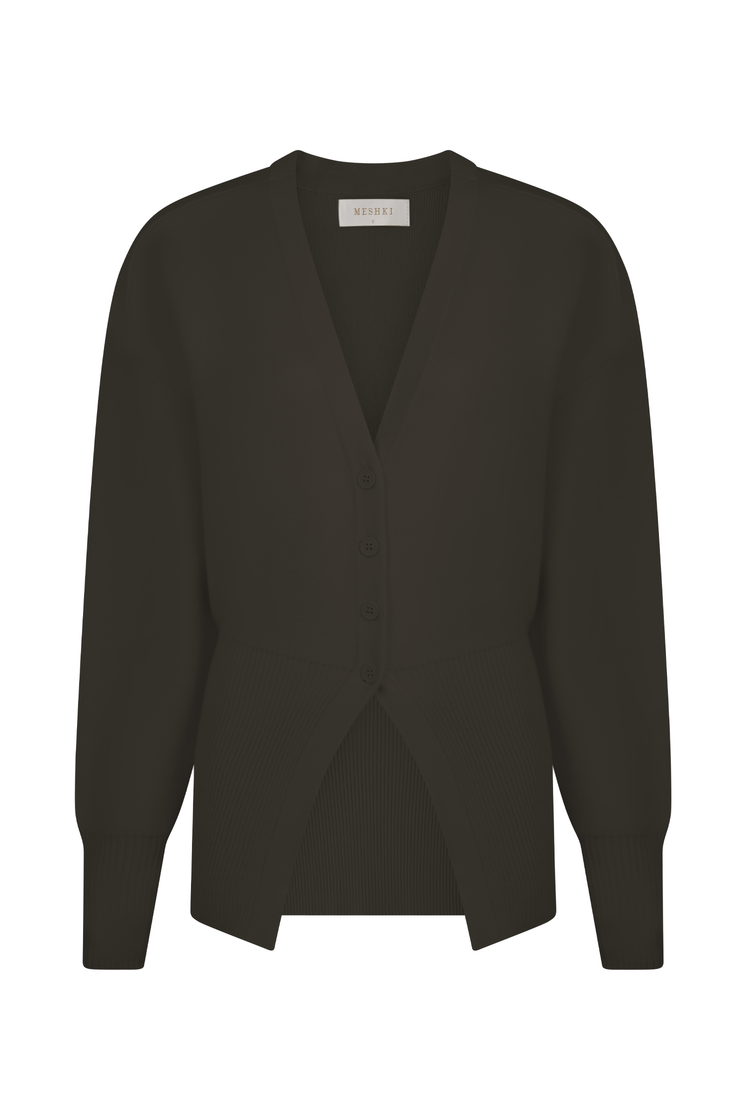 Alexia Buttoned Oversized Cardigan - Dark Chocolate、mySite、solidvoid