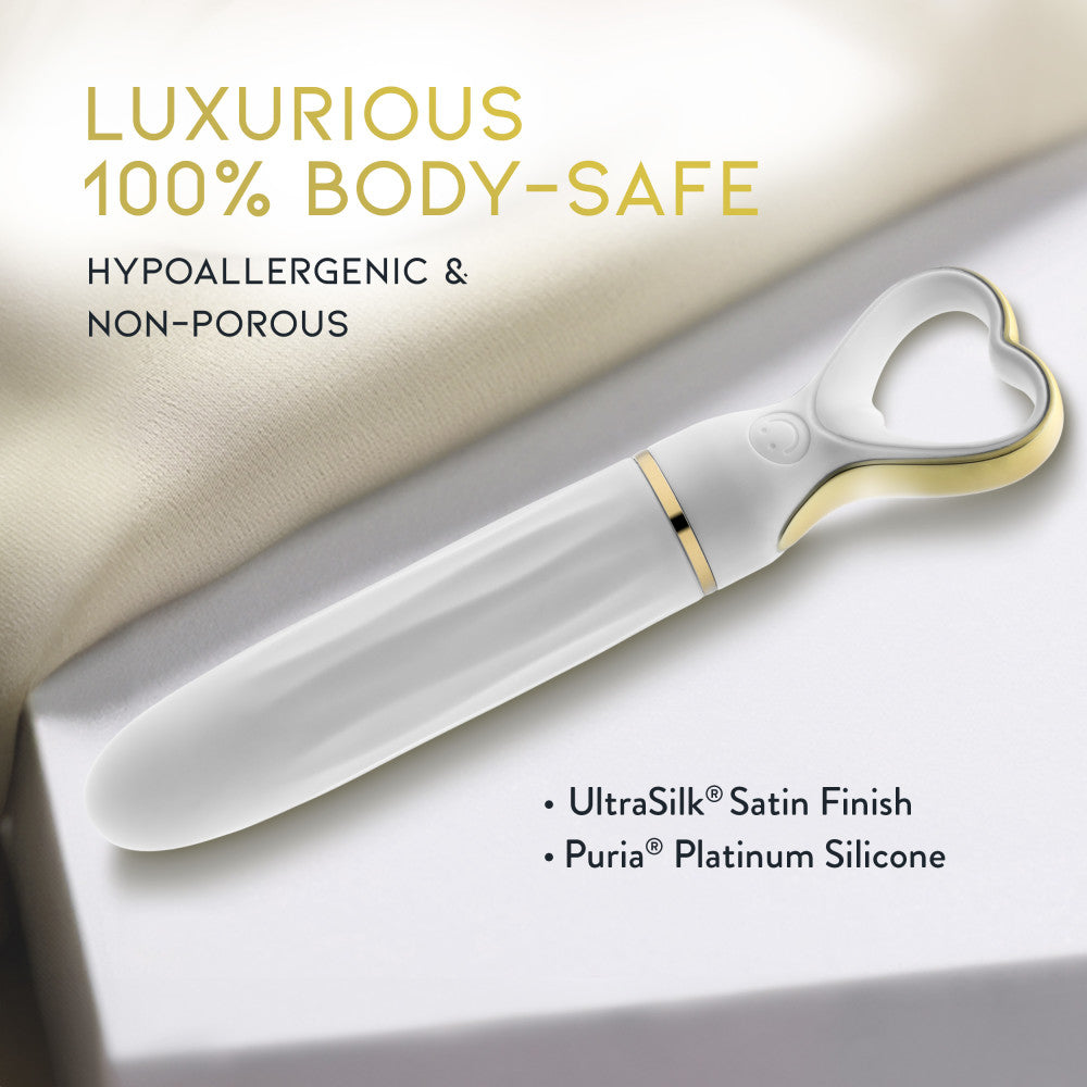 Delice™ By Blush® | Heartthrob Silicone Bullet Vibrator With Heart-Shaped Handle – White Bouquet、mySite、bottomscart