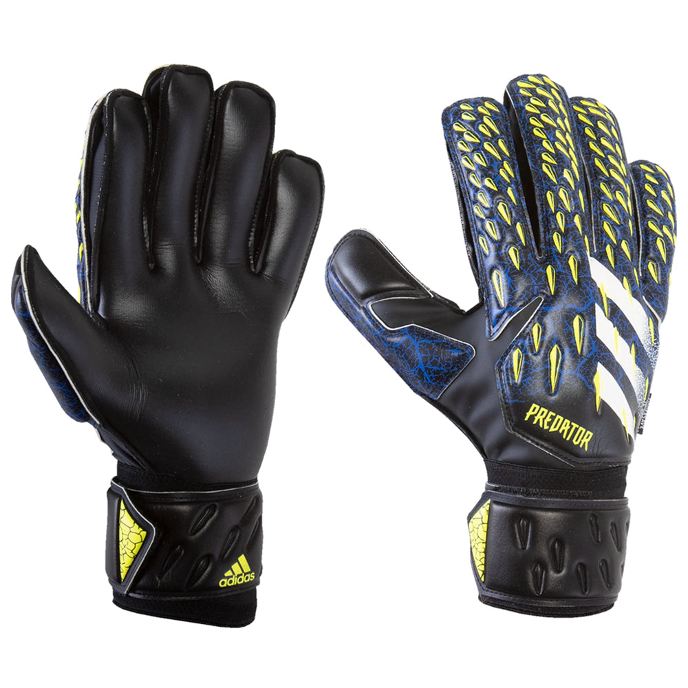 adidas Men's Predator 20 Match Fingersave Goalkeeper Gloves Black/Royal、mySite、noshort
