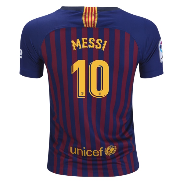Nike Kids FC Barcelona 18/19 Messi Home Jersey Deep Royal/University Gold、mySite、noshort