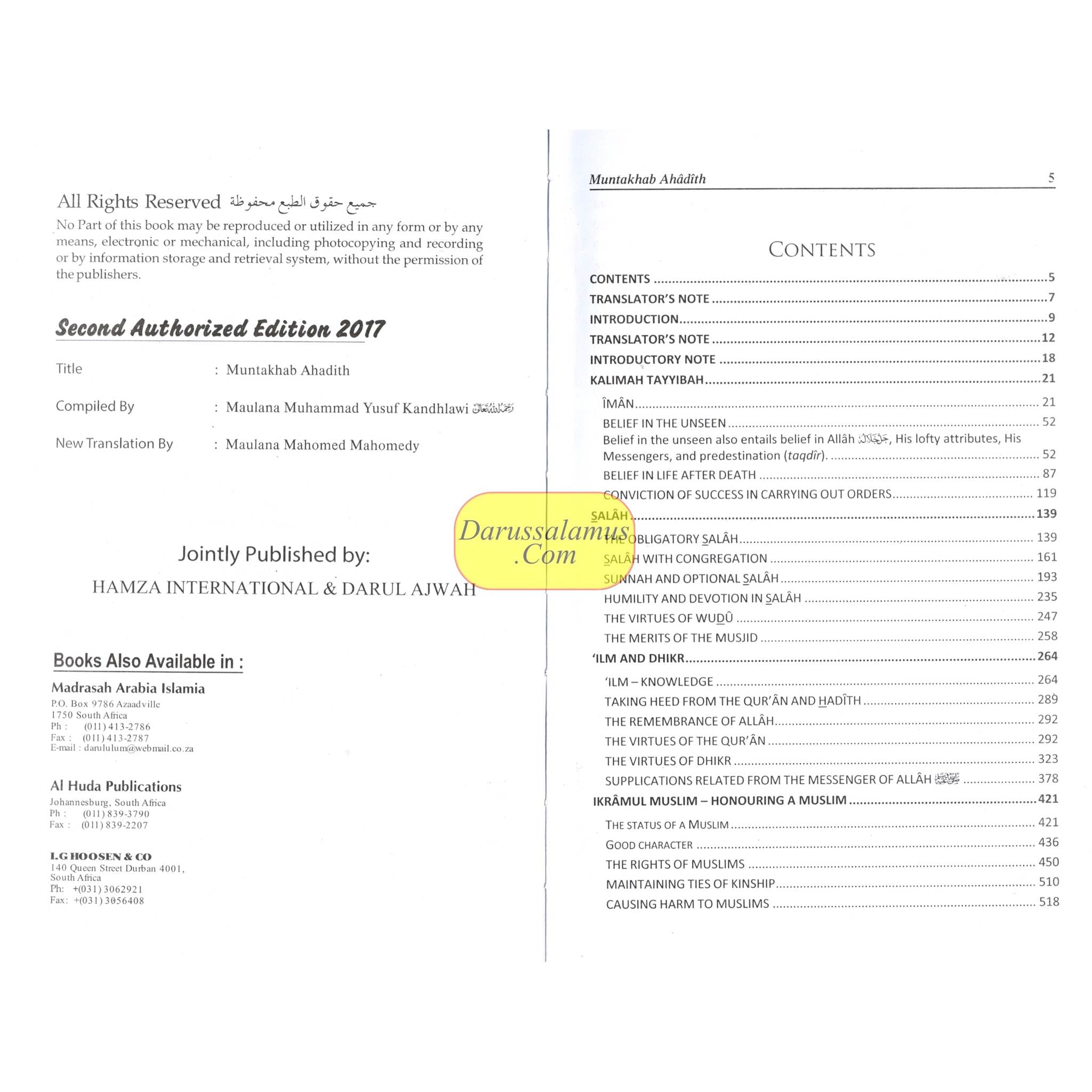 Muntakhab Ahadith by Muhammad Yusuf Kandhlawi (R.A)、mySite、topwebapps