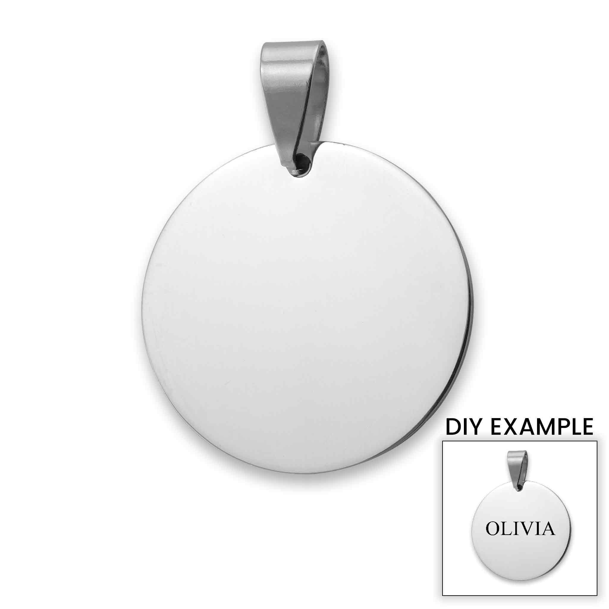 Stainless Steel Blank Round Polished Pendant / SBB0016、mySite、dreamappss