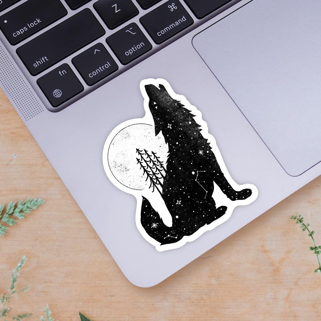  Howling Wolf and Moon Sticker、mySite、ghnorth