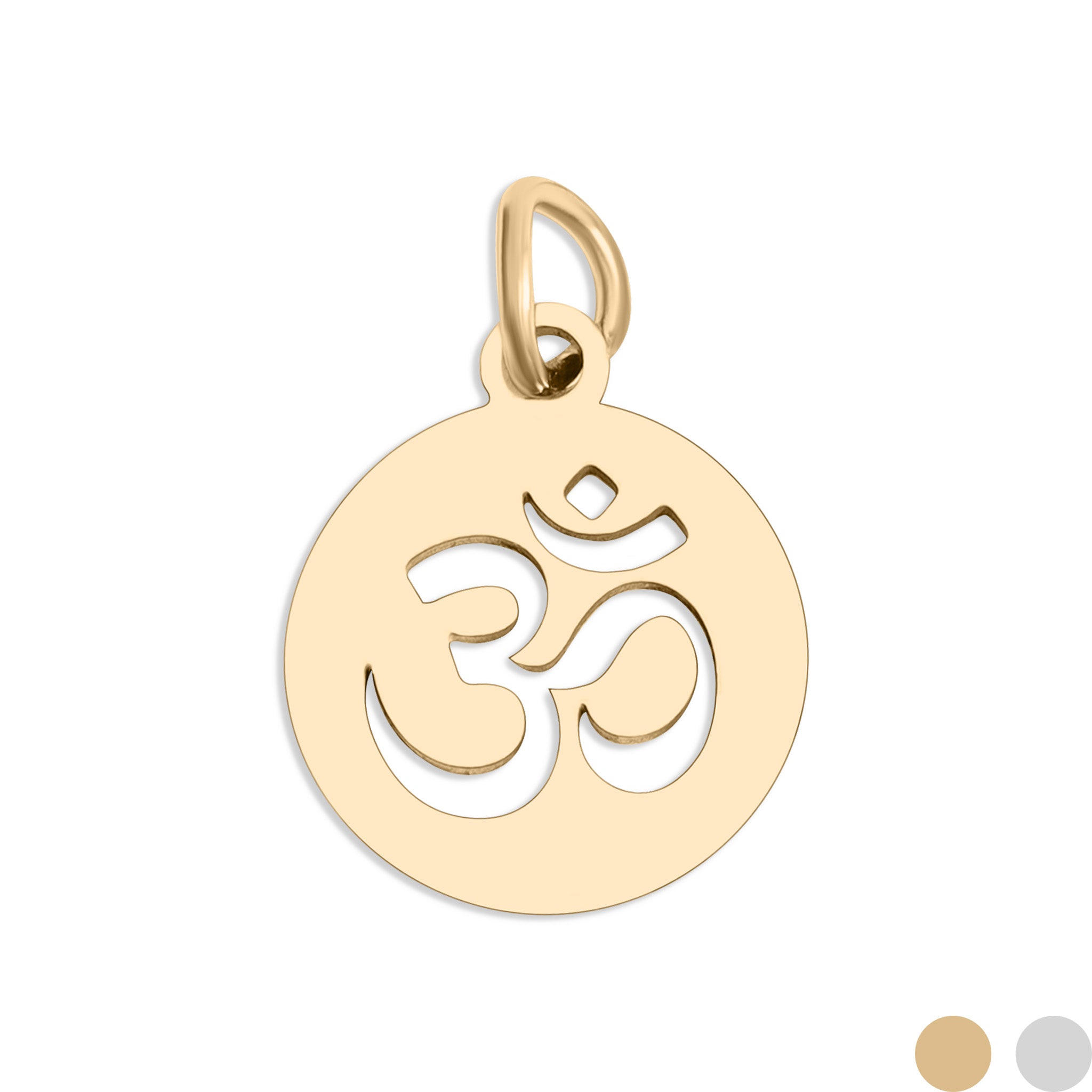 18K Gold PVD Stainless Steel Om Symbol Circle Pendant / PDL0148、mySite、dreamappss