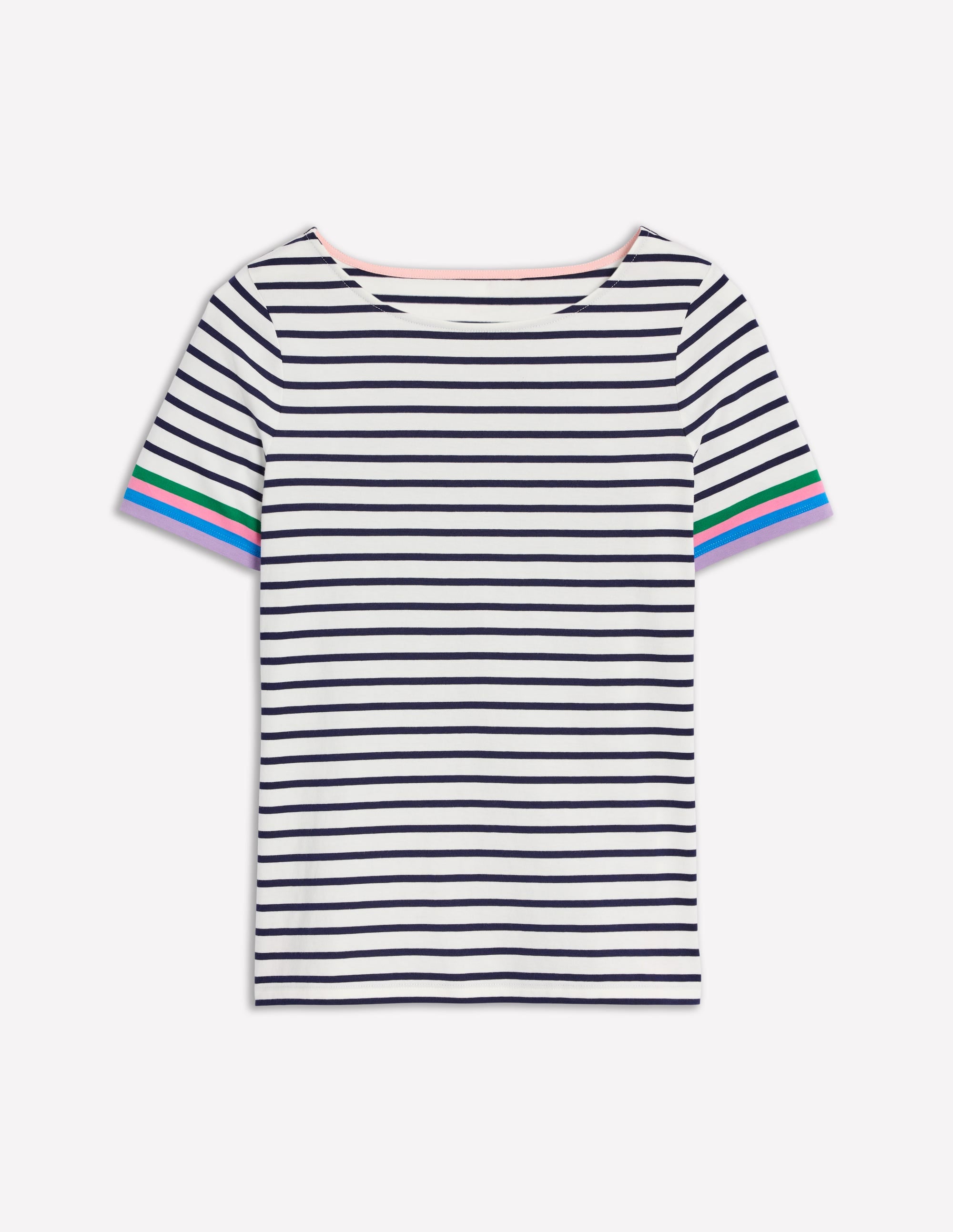  Ella Short Sleeve Breton-Emerald, Purple Sleeve Stripe、mySite、ashleygrahame
