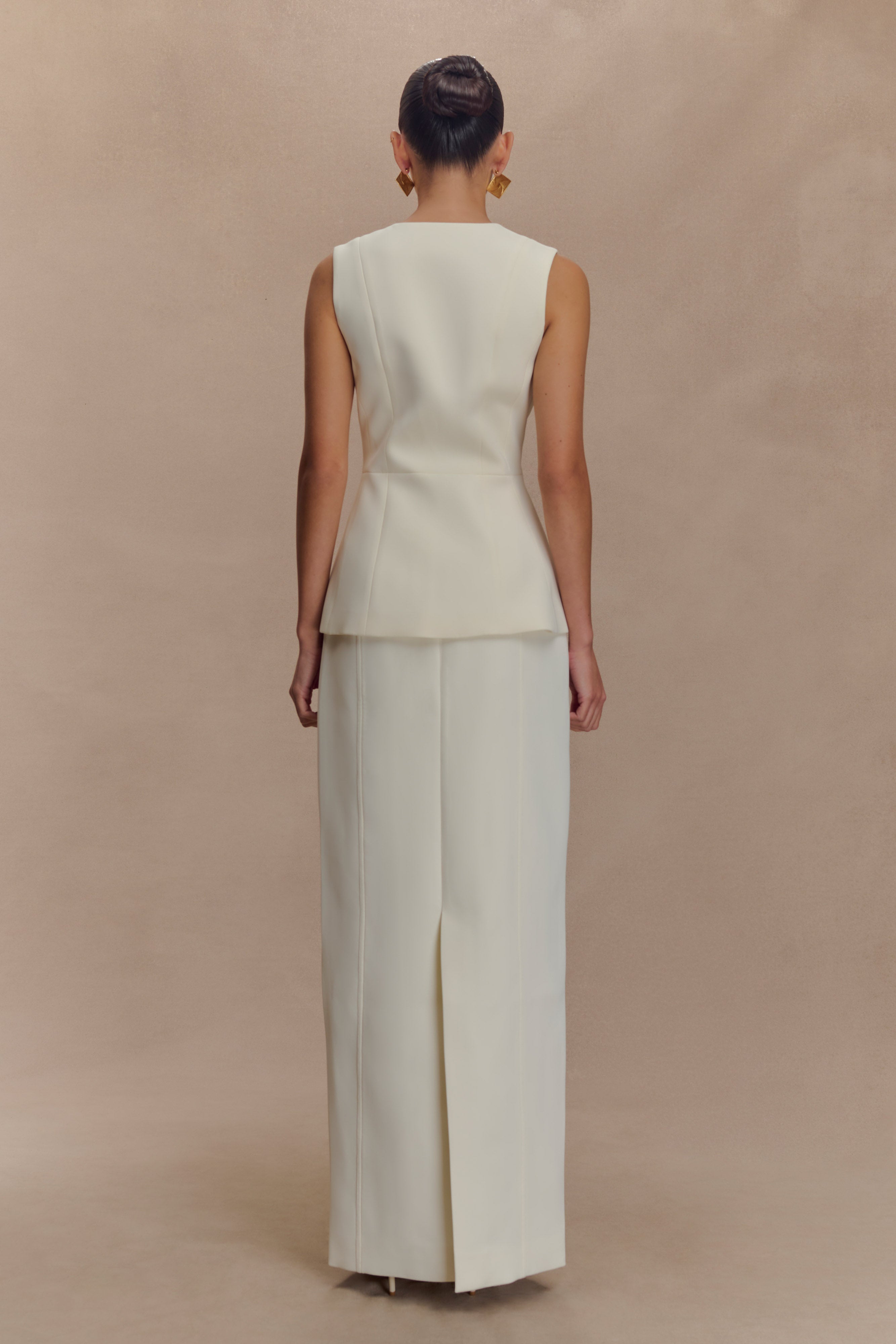 Angelie Suiting Vest Top - Ivory、mySite、solidvoid