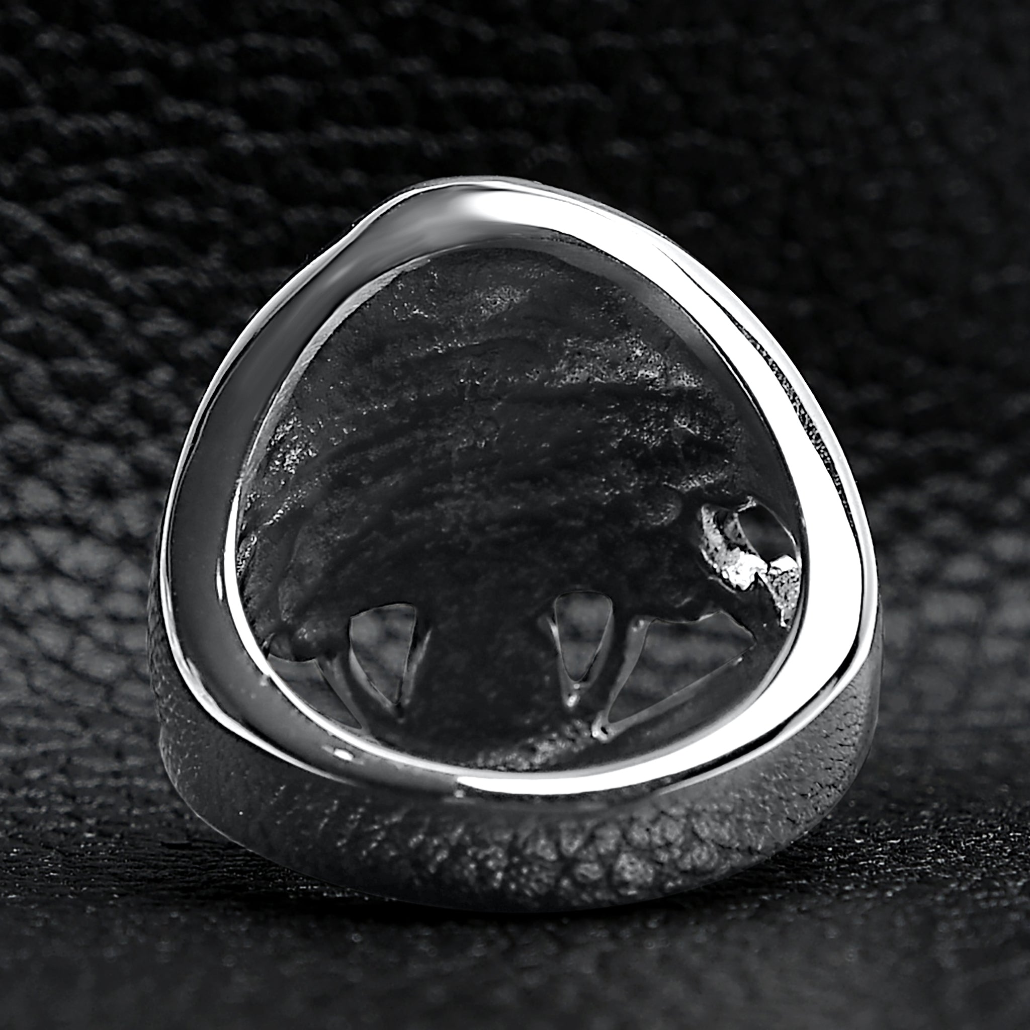 Detailed Eye Patch Skull With Skull Hat Stainless Steel Ring / SCR4028、mySite、dreamappss