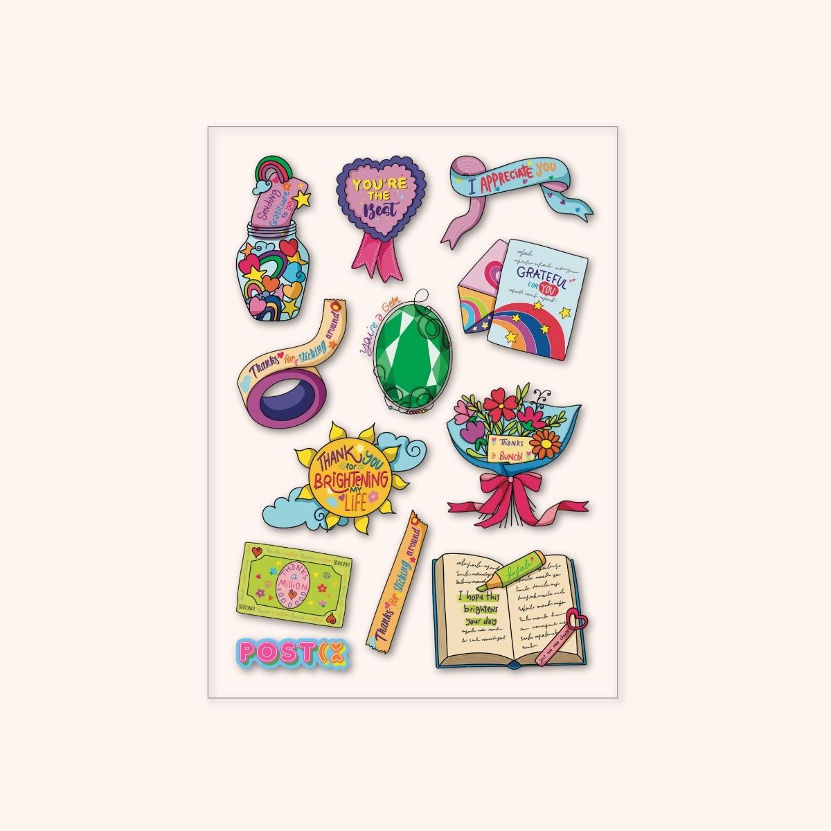  Grateful For You Sticker Sheet、mySite、ghnorth