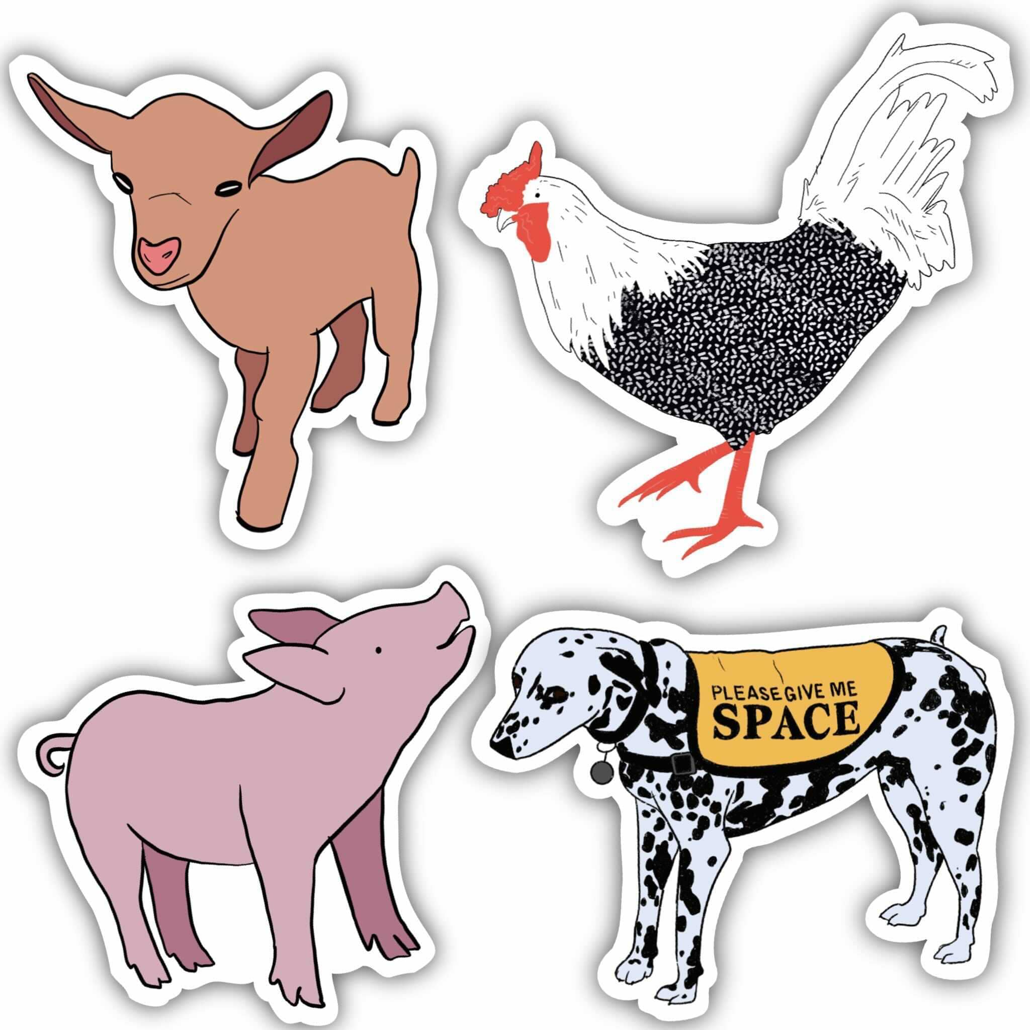  Four Animals Sticker Pack、mySite、elrpsem3k