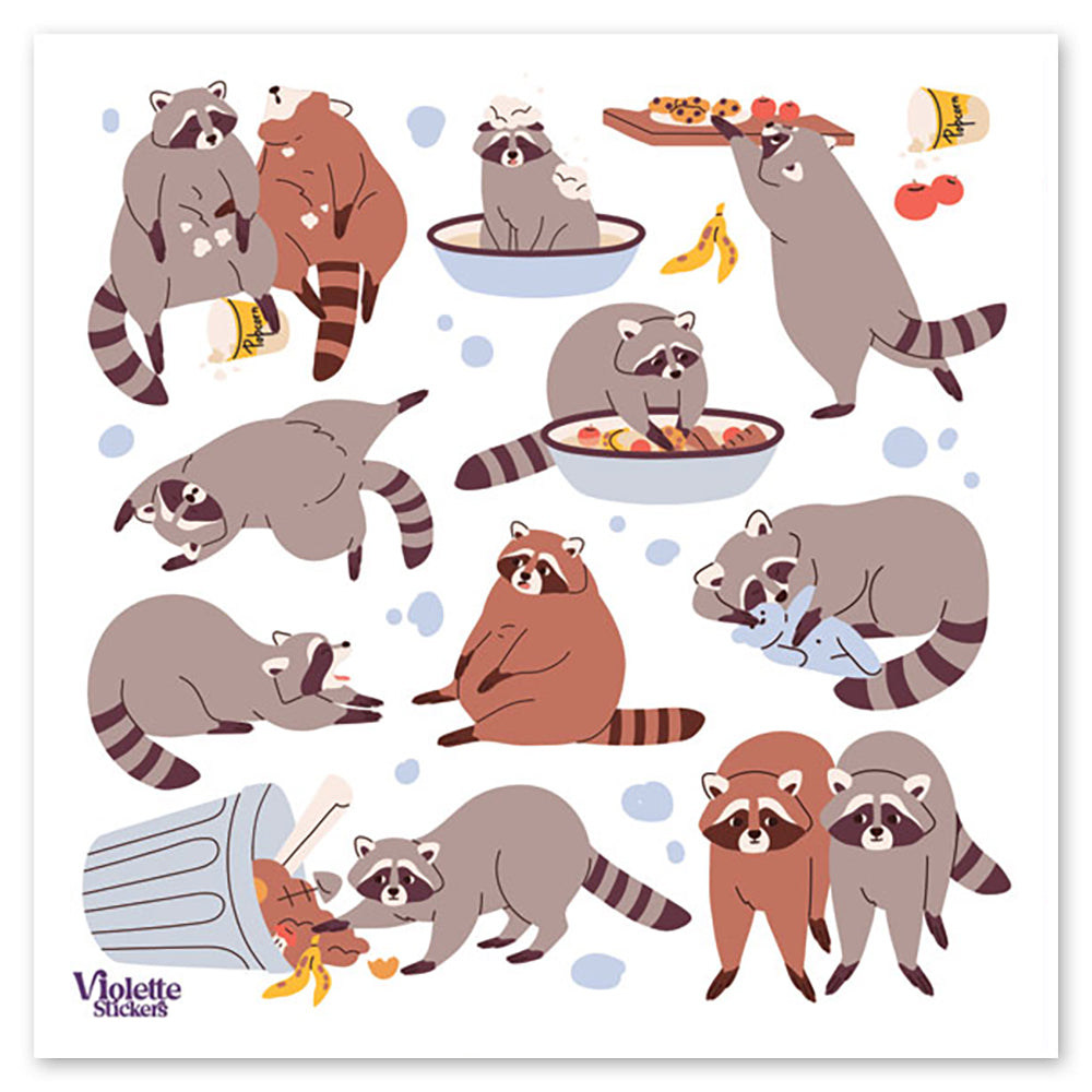  Raccoon Mischief Stickers、mySite、ghnorth