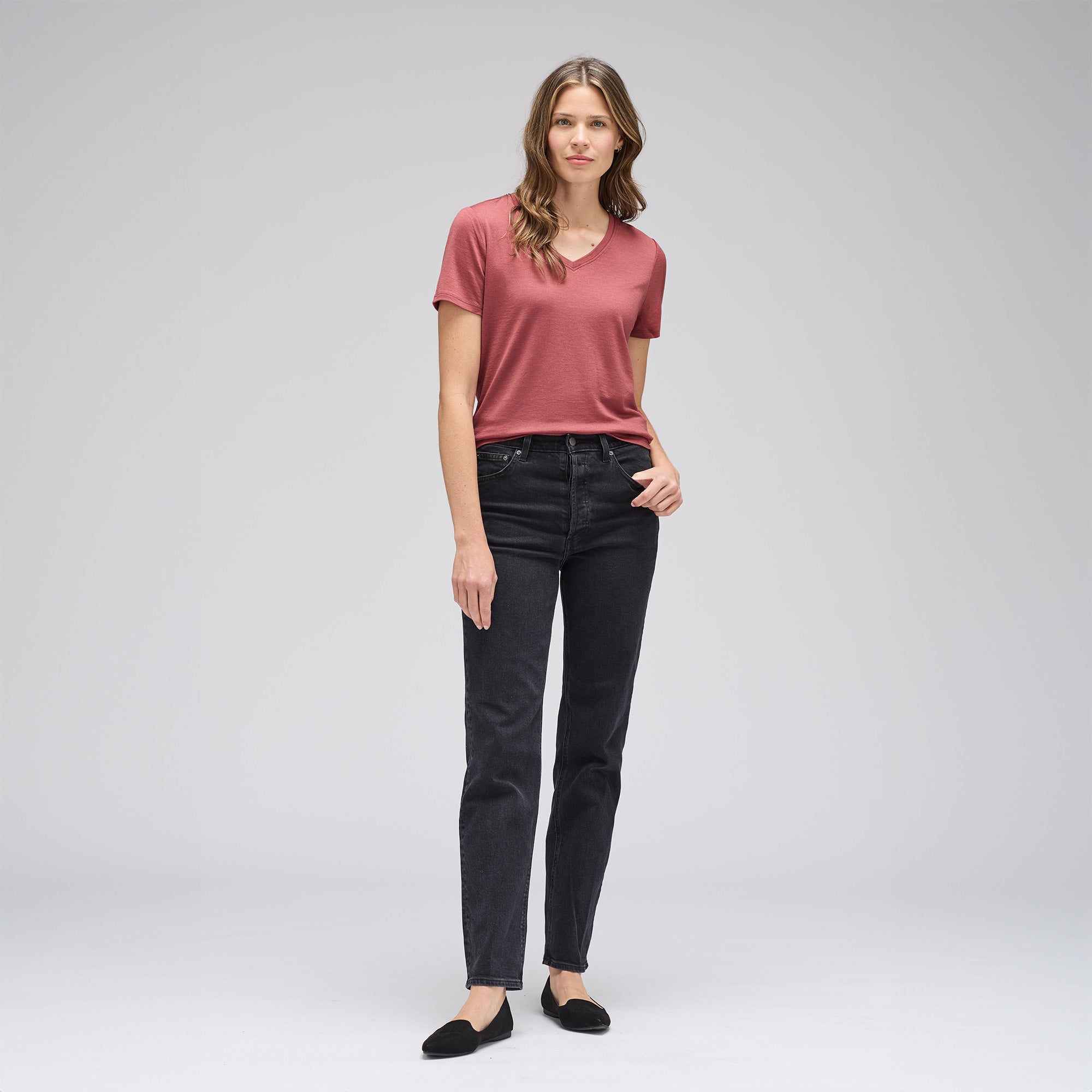 Women's Merino V-Neck T-Shirt、mySite、noshort