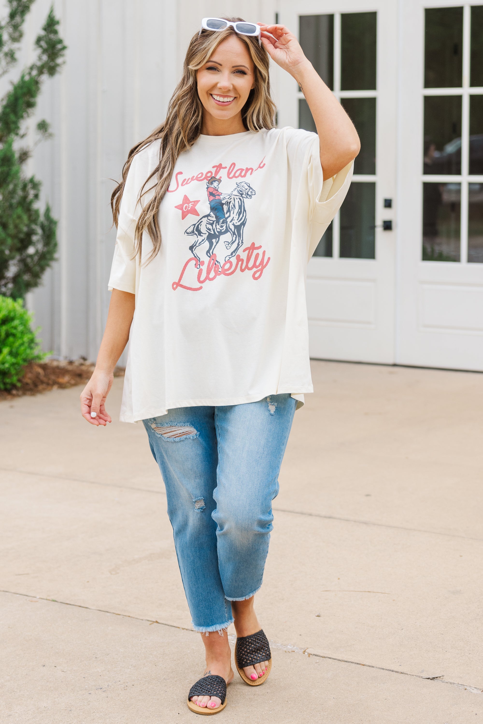  Sweet Land Of Liberty Boyfriend Tee, Ivory、mySite、justintrudeaud