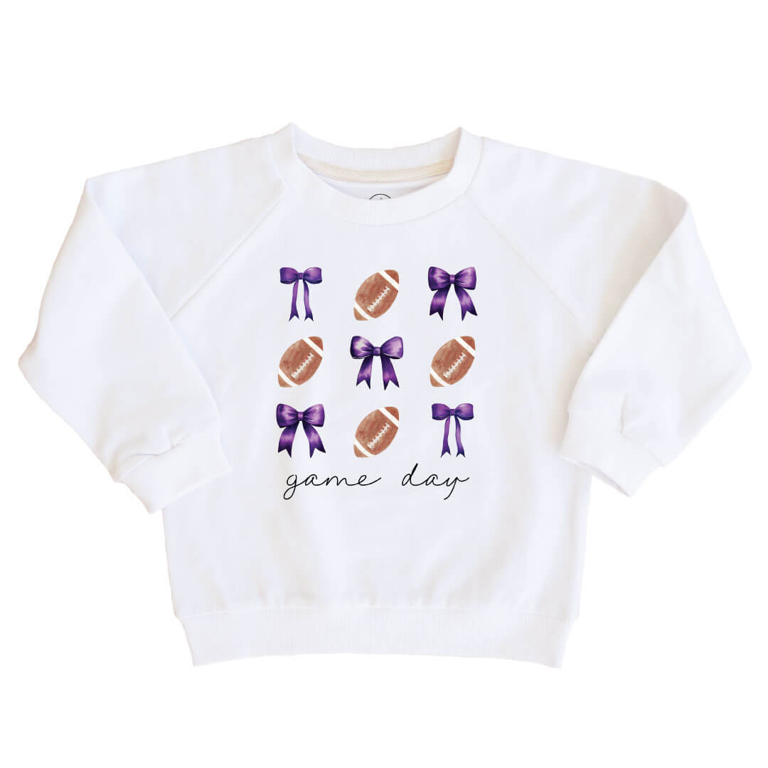  Texas Christian University | Footballs & Bows Kids Graphic Sweatshirts、mySite、layawaytickets