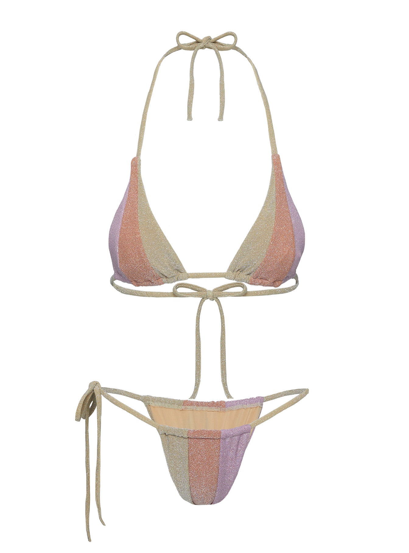 Nobuko Shine Tie Side Bikini Bottoms Multi、mySite、solidvoid