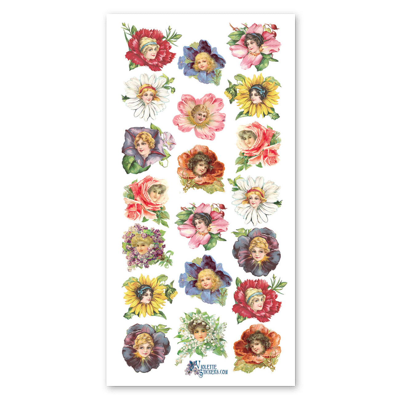  Flower Petal Ladies Stickers、mySite、ghnorth