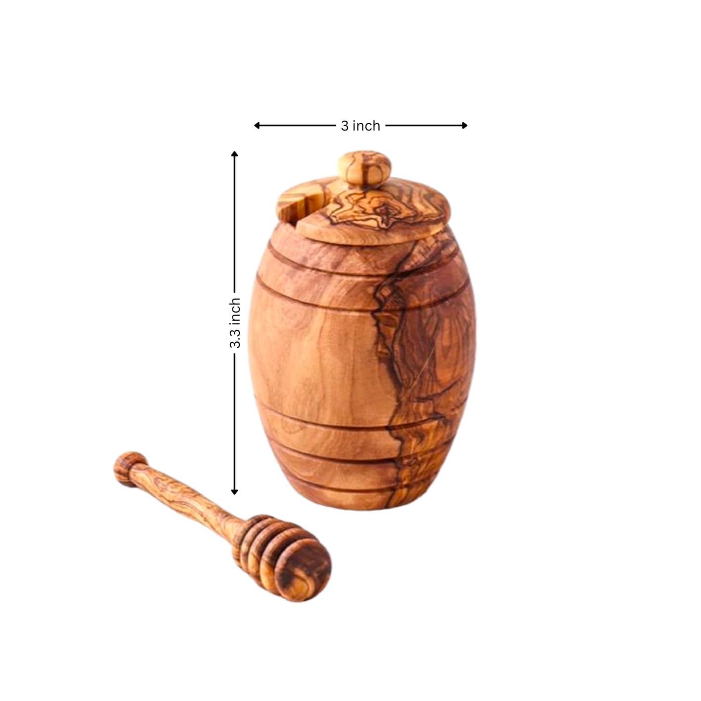 Shana Tova Olive Wood Honey Pot and Dipper、mySite、topwebapps