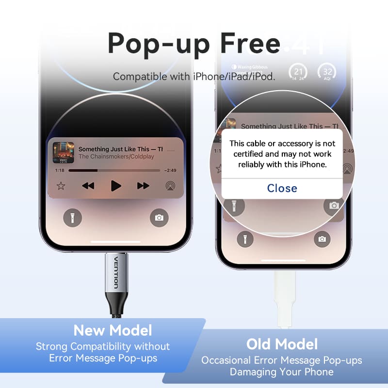 Vention Cotton Braided Lightning Male to 3.5MM Earphone Jack Adapter Aluminum Alloy Type、mySite、fannypackpong