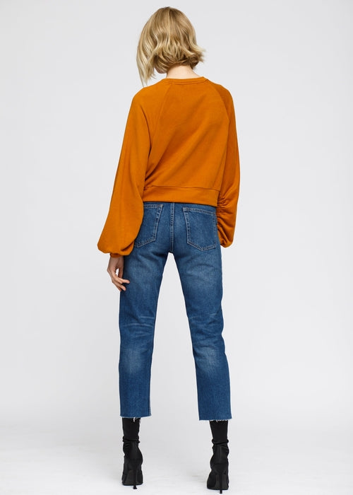  Scarlett Crewneck Ruched Sleeve Sweatshirt、mySite、justintrudeaud