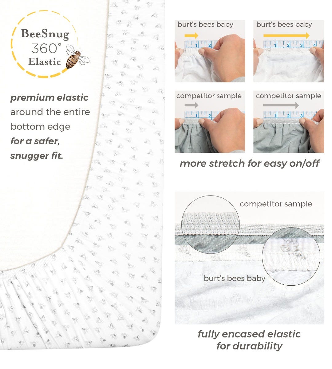  Classic Stripe Organic Cotton BEESNUG® Fitted Crib Sheet、mySite、layawaytickets