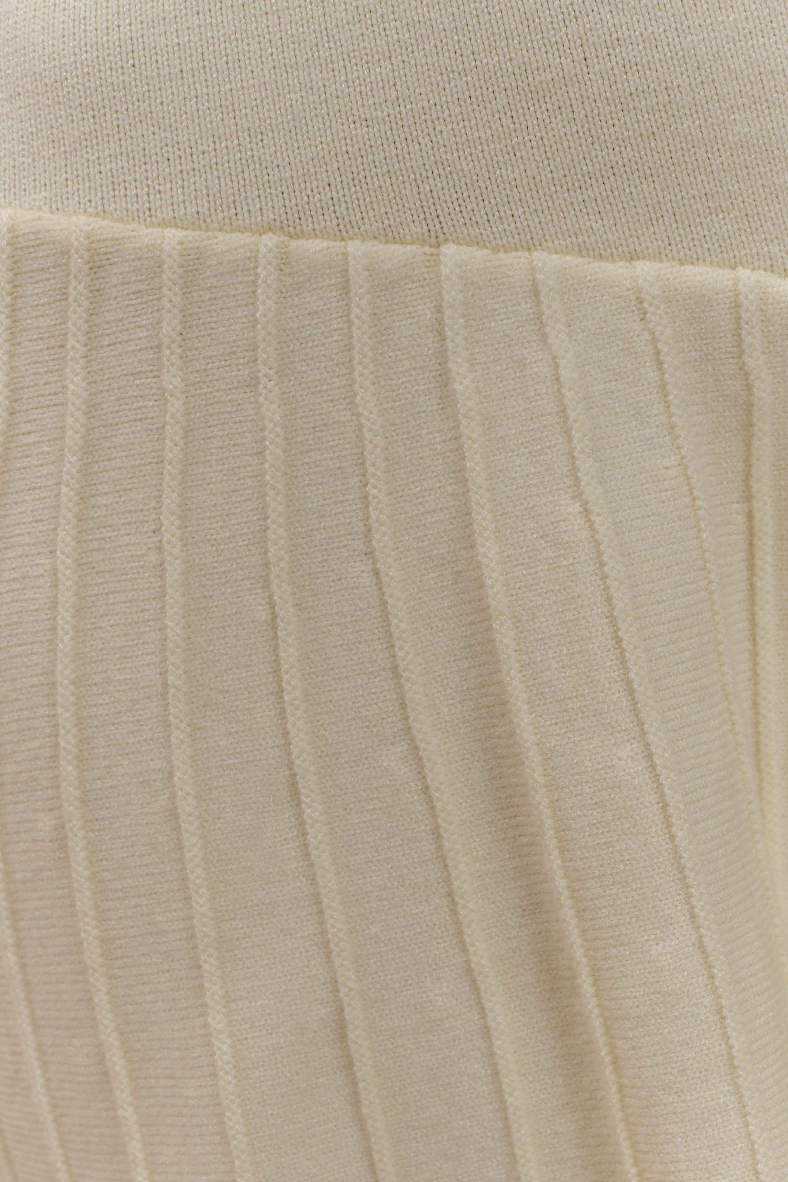 Blair Knit Mini Dress With Pleats - Ivory、mySite、solidvoid