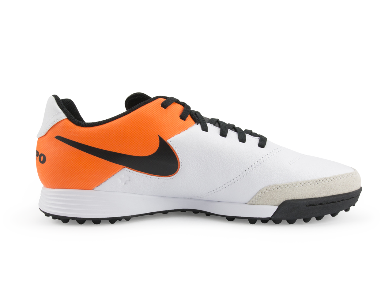 Nike Men's Tiempo Genio Leather Turf Soccer Shoes White/Black/Total Orange、mySite、noshort