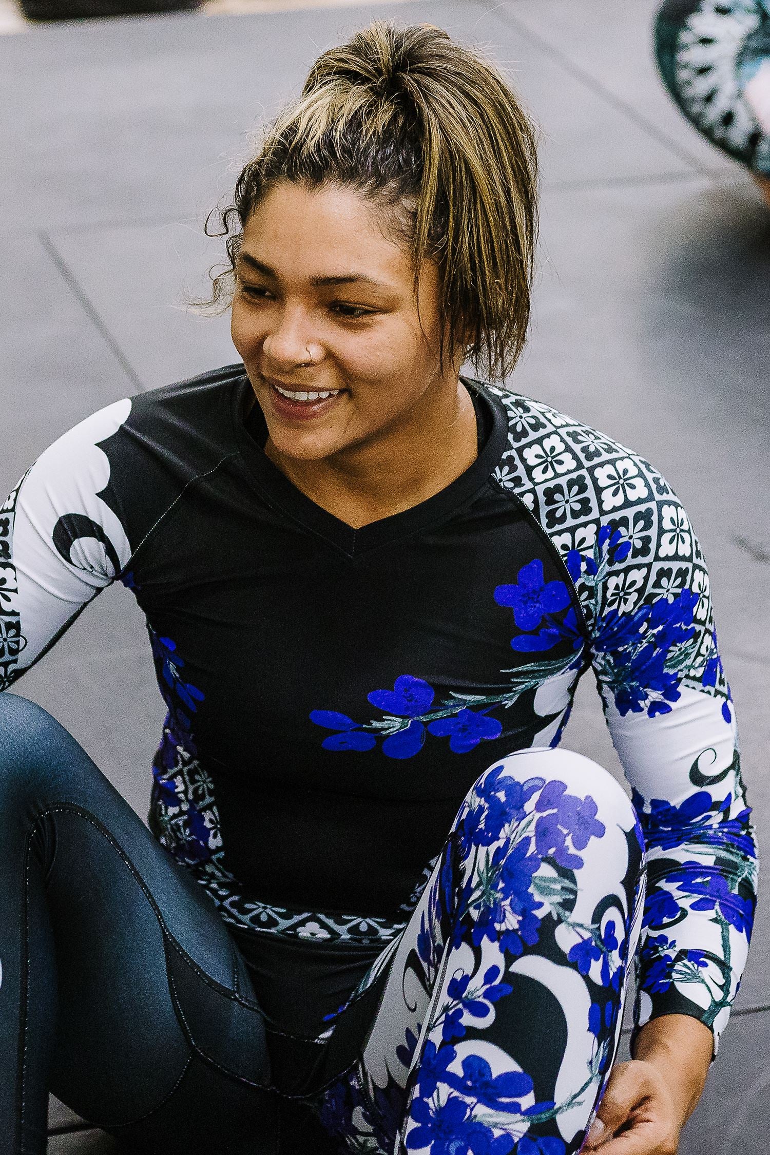 Women's Cherry Blossom Ranked Jiu Jitsu Rashguard - Long Sleeve、mySite、gigharbornorthrealestate
