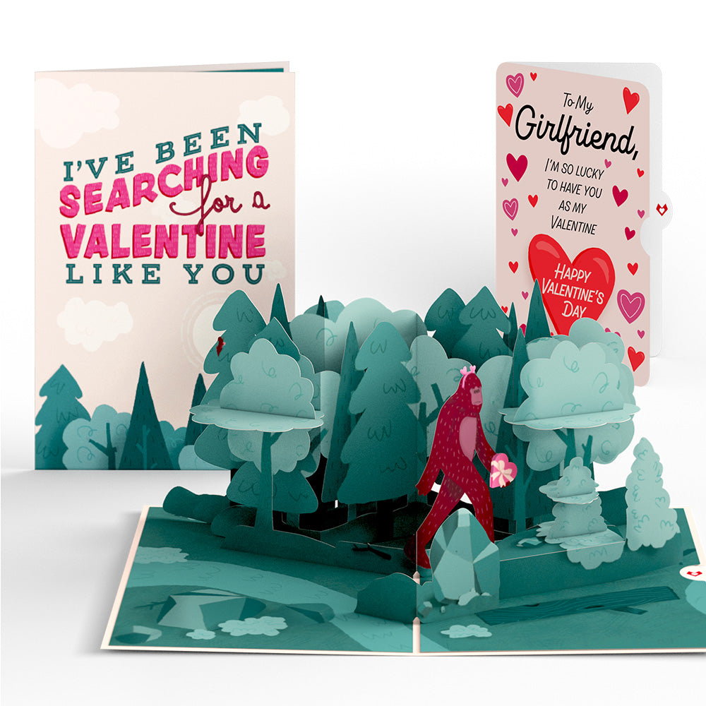 Searching for a Valentine Like You Bigfoot Valentine Pop-Up Card and Sentiment Set for Girlfriend、mySite、solidvoid