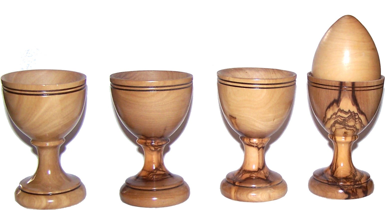  Four olive wood Communion/Egg Cups - great style - Asfour outlet brand - Set of 4、mySite、elrpsem3k