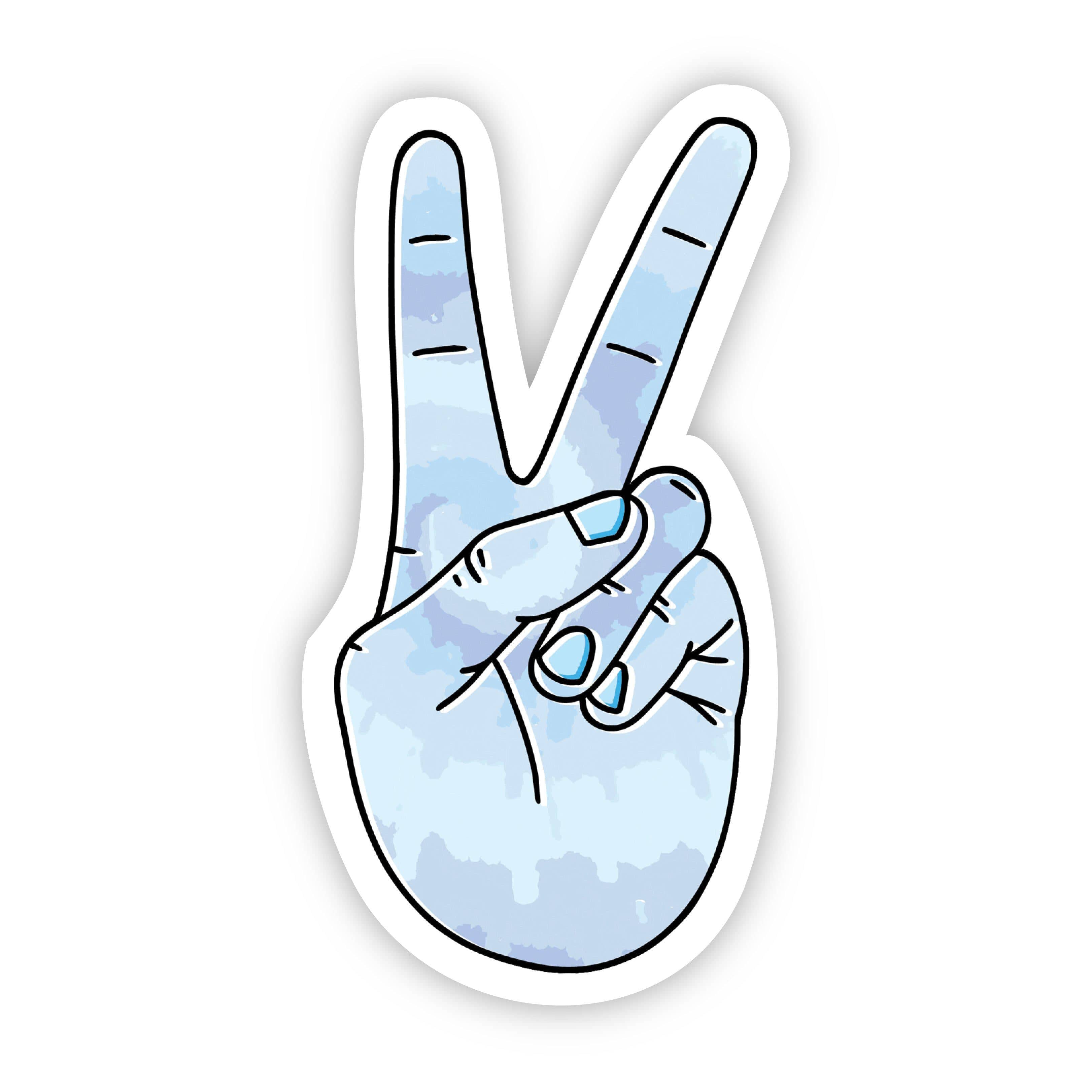  Peace Sign Blue Aesthetic Sticker、mySite、elrpsem3k