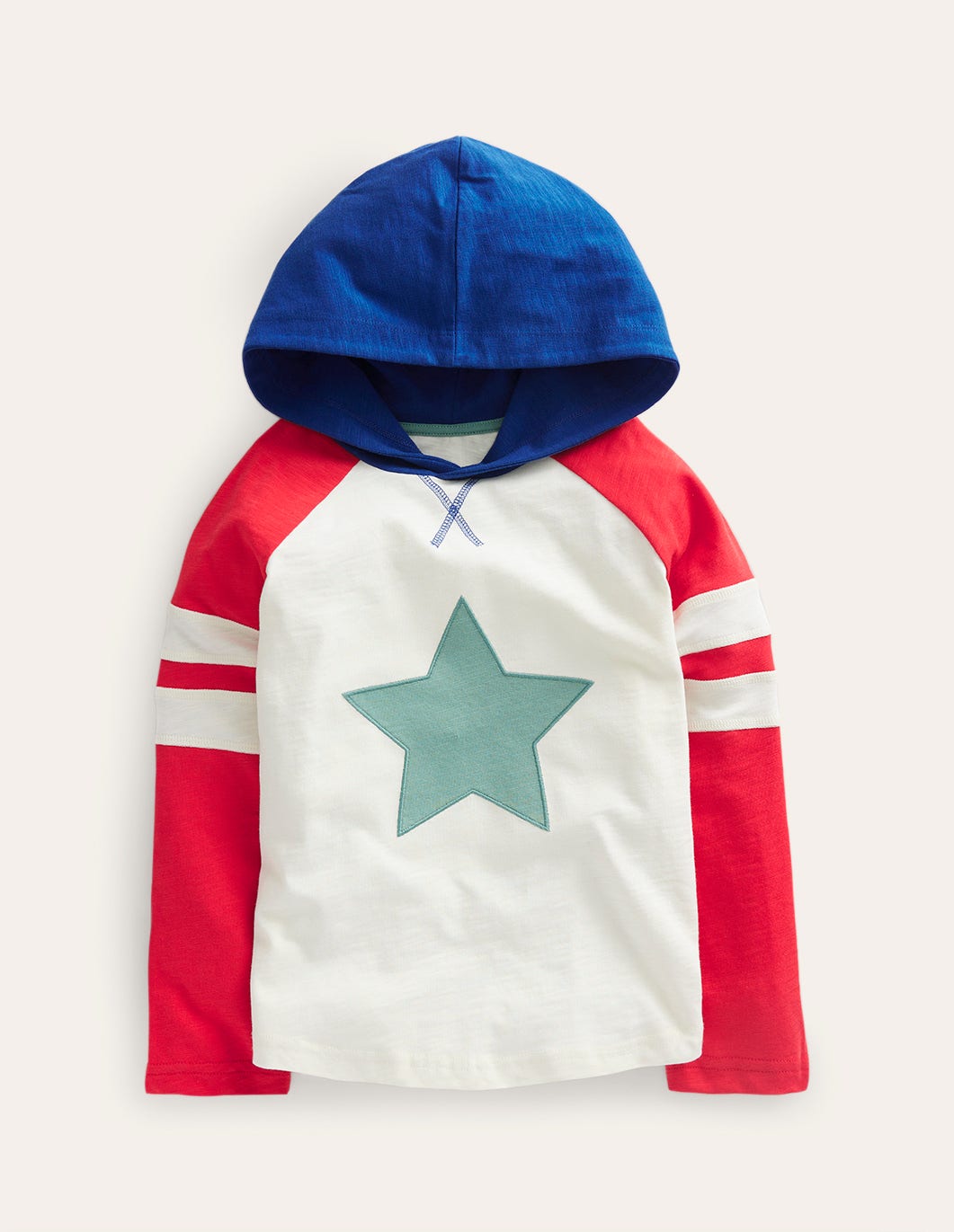  Hooded Logo Raglan T-shirt-Ivory/Peppadew Star、mySite、ashleygrahame