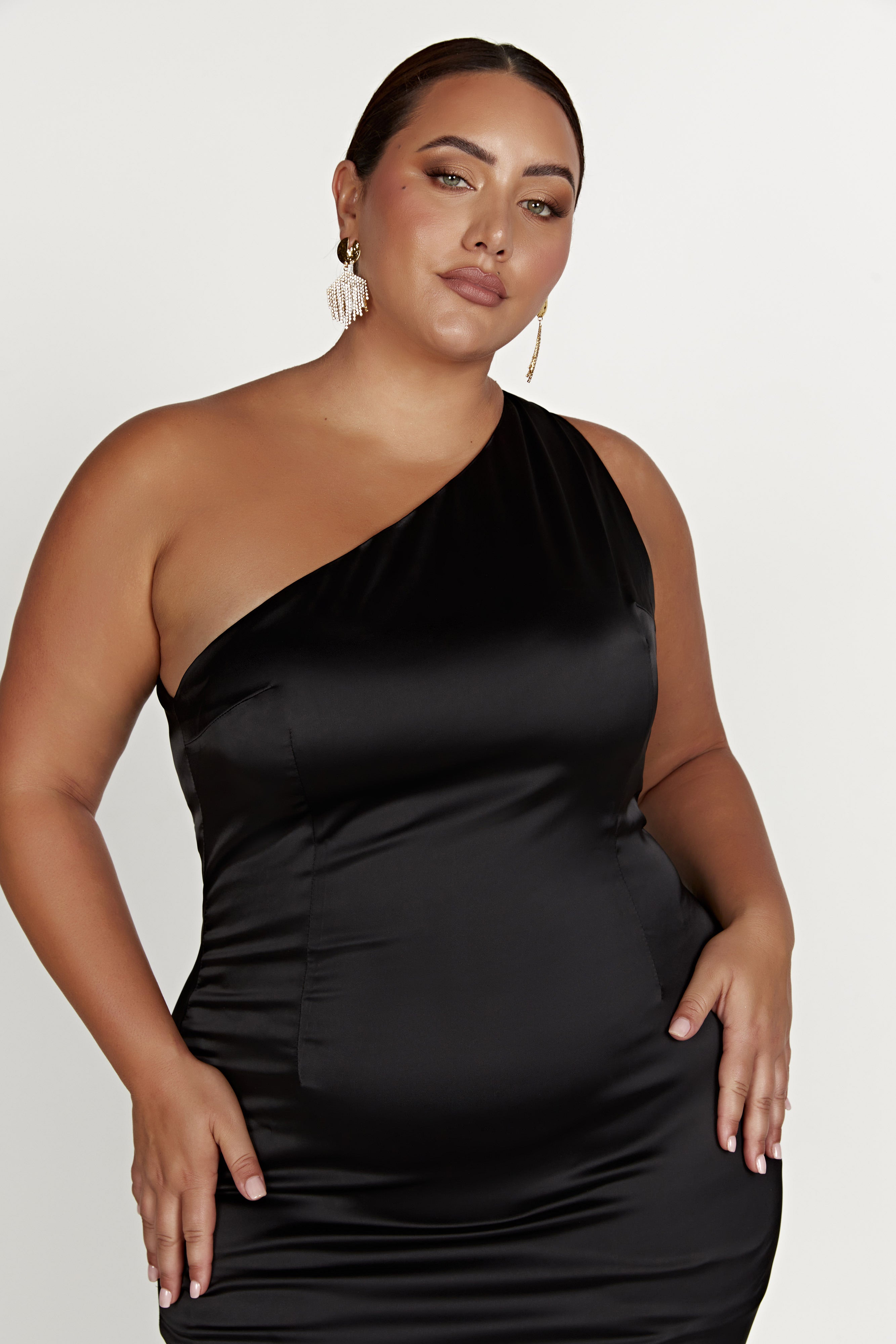 Harper One Shoulder Gown - Black、mySite、solidvoid