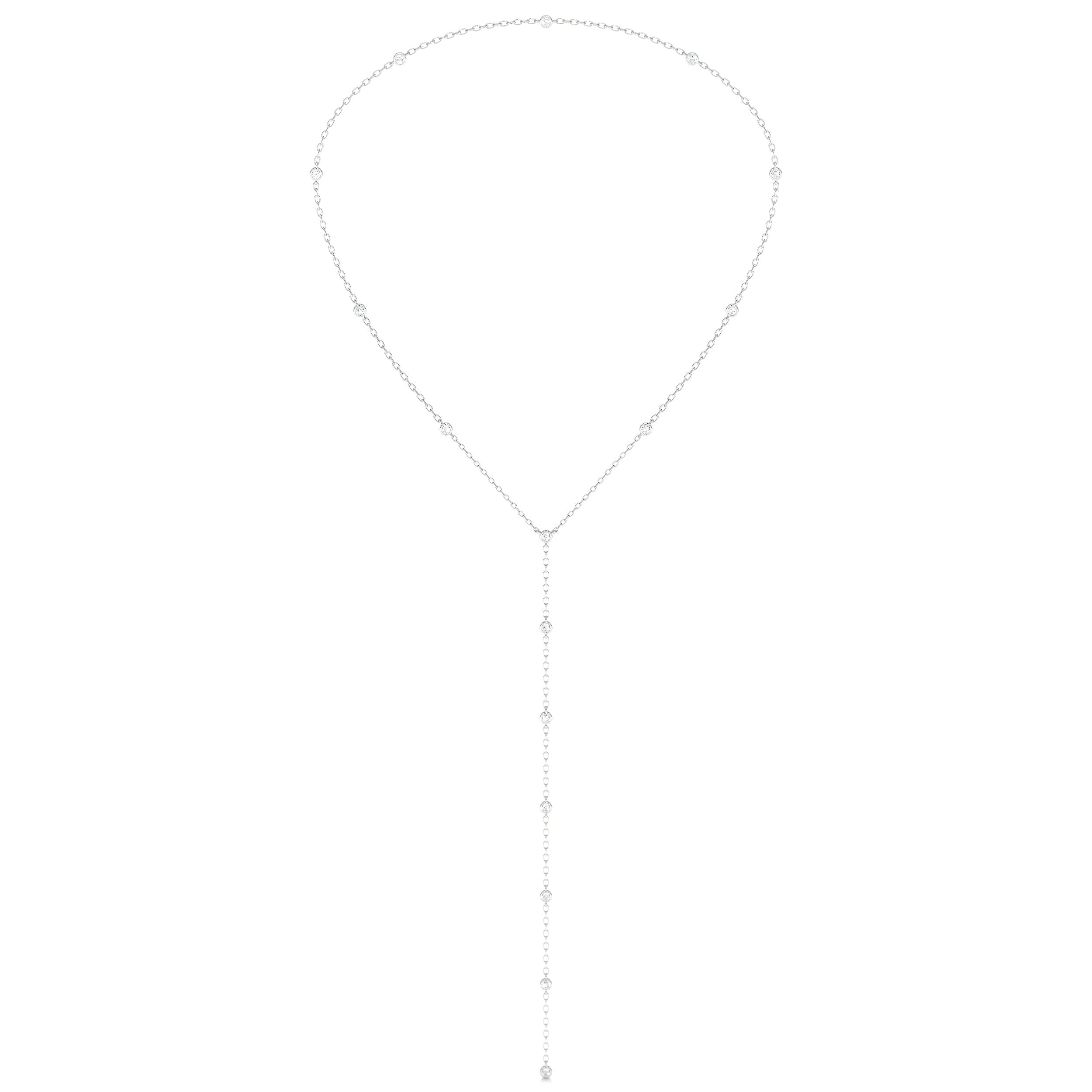 Tie Diamonds Necklace (1.1 Carat) -14K White Gold、mySite、hinf8tx79