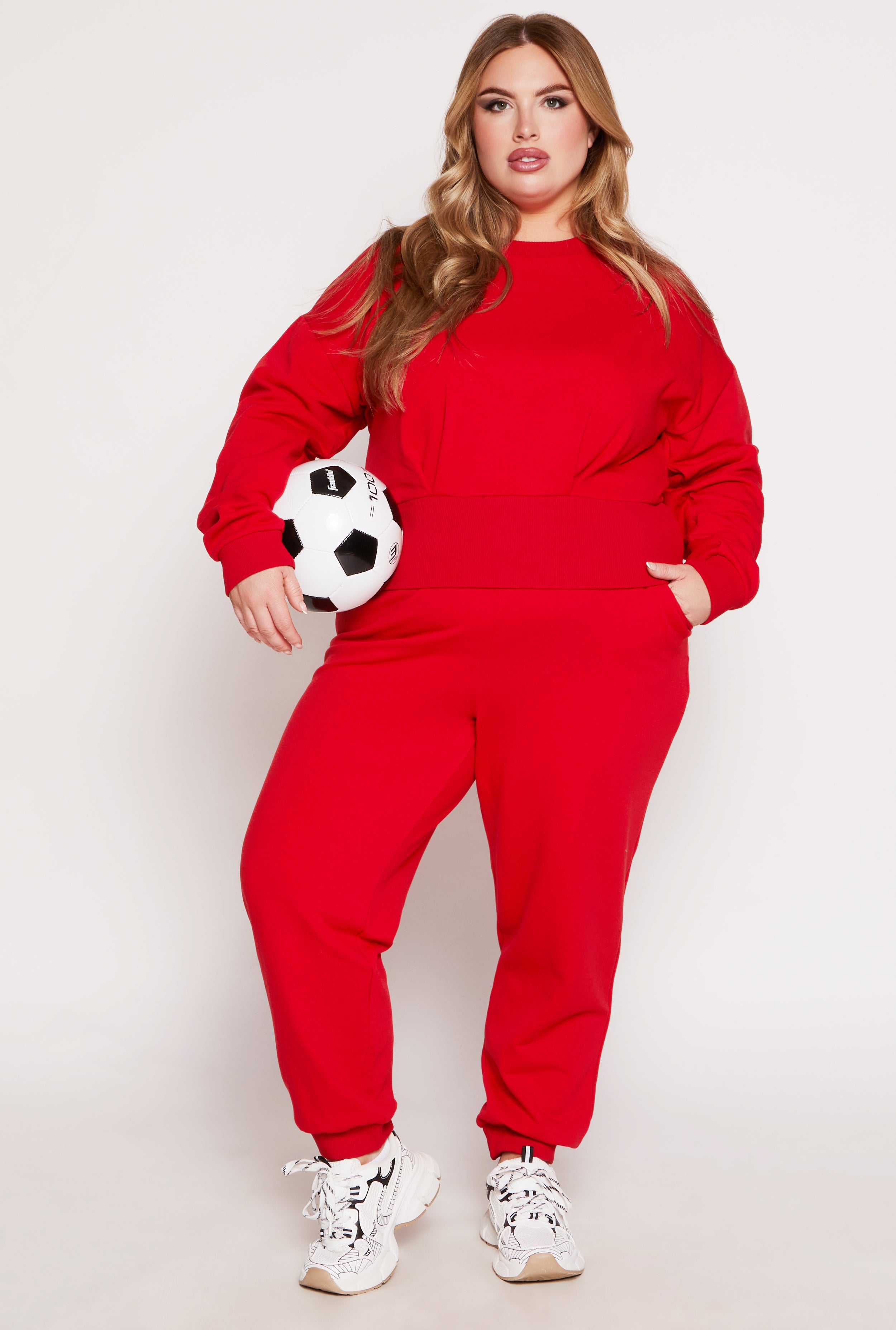 Plus Size Fleece Pullover Sweatshirt、mySite、camillekostekn