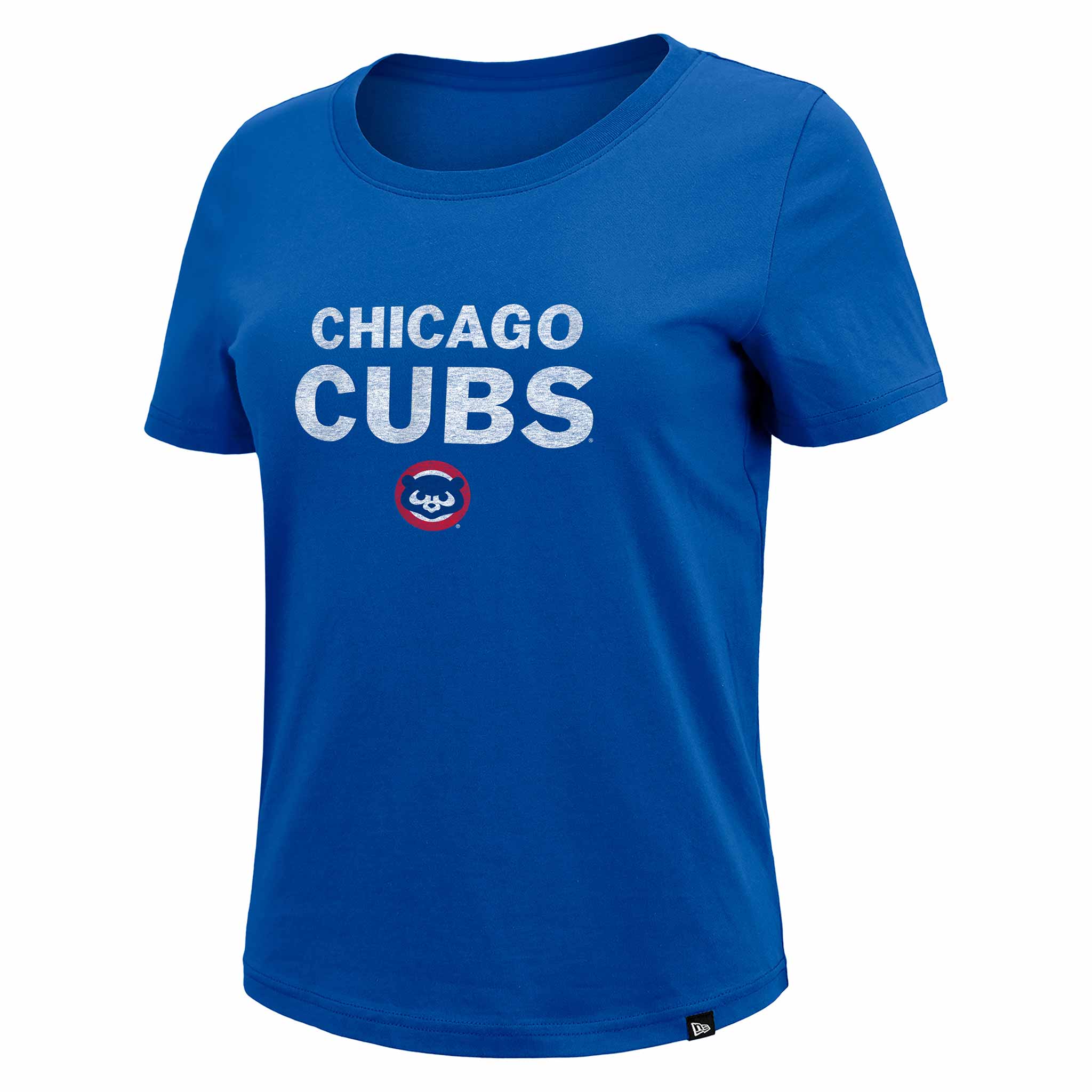 Chicago Cubs Women's New Era 1984 Bear Bubble Royal Blue T Shirt、mySite、vikingsvslions