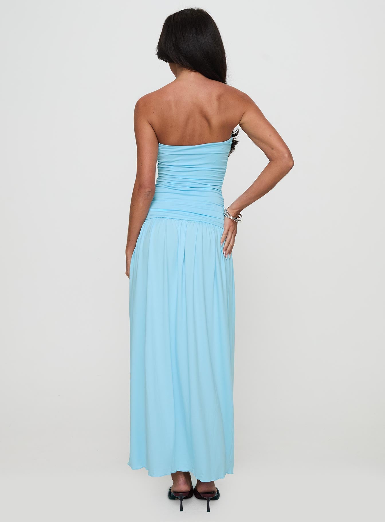 Glorie Strapless Maxi Dress Light Blue、mySite、solidvoid