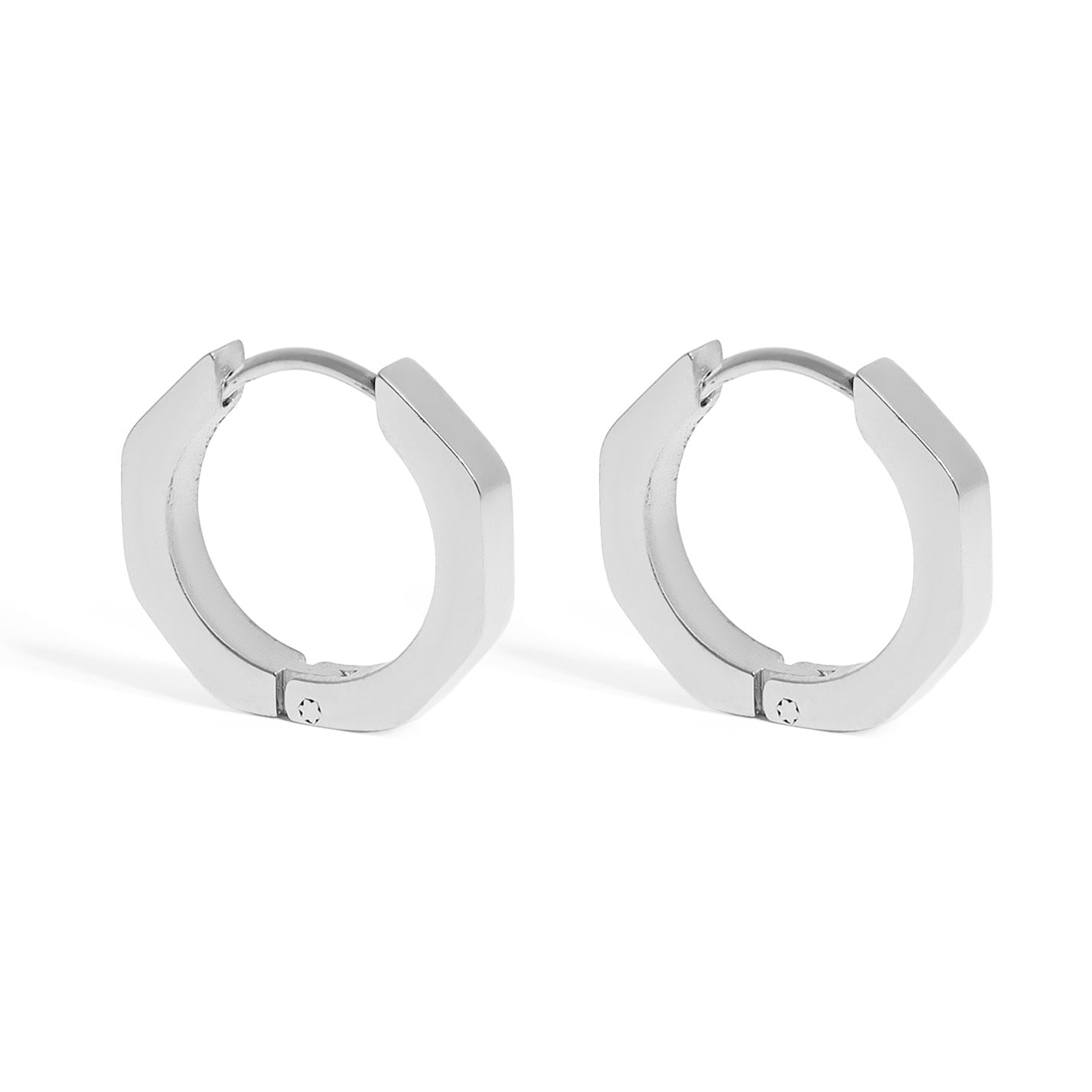 18K Gold PVD Stainless Steel Geometric Huggie Hoop Earrings / ERJ0008、mySite、dreamappss