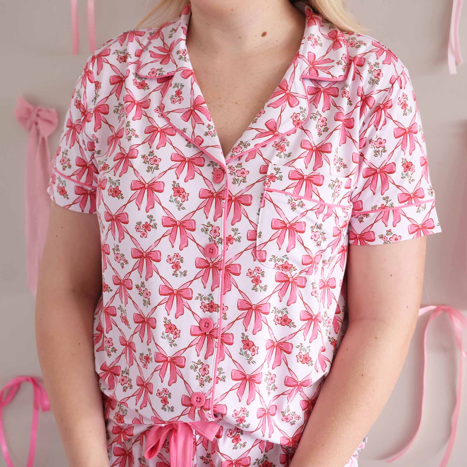  Women's Two Piece Short Lounge Set | Bow Besties、mySite、layawaytickets