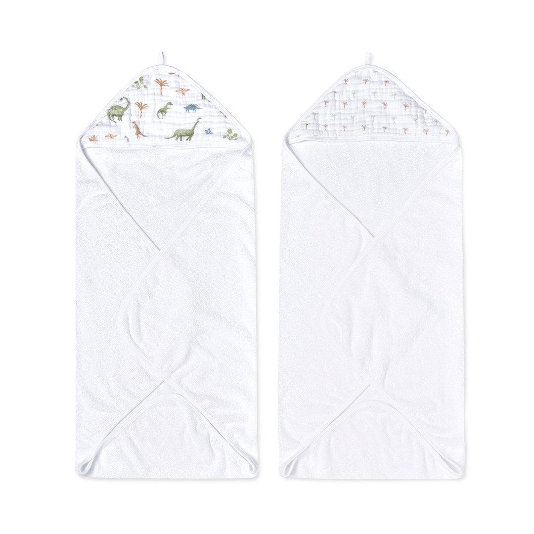  aden + anais Essentials Hooded Towel - 2 Pack - Dino Jungle、mySite、merchandisen