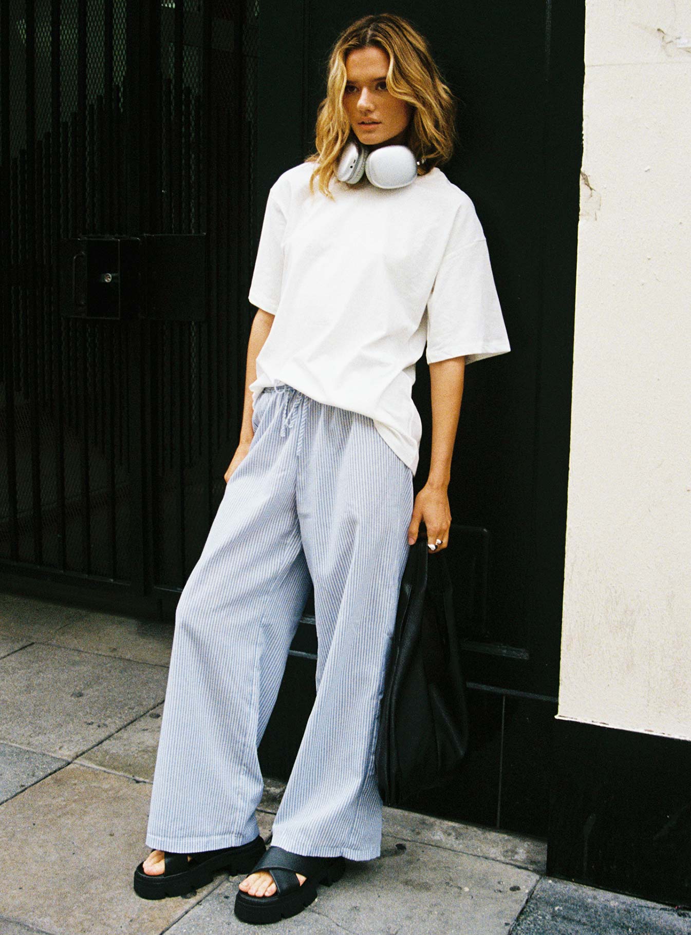 Holiday Tie Front Pant Blue/ White Stripe、mySite、solidvoid