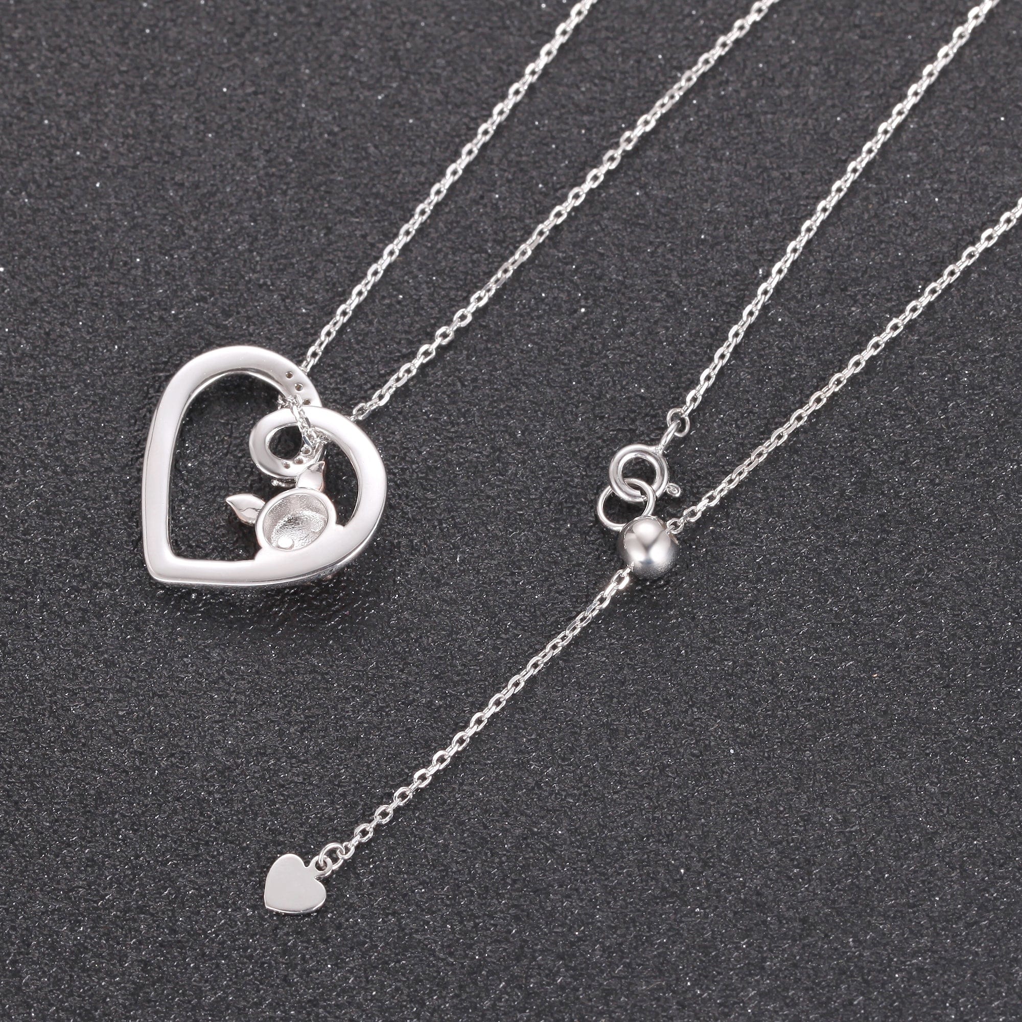 Pink Pig In Heart Necklace-Keep me in your heart Moissanite, Special Plating!、mySite、g9winljtr